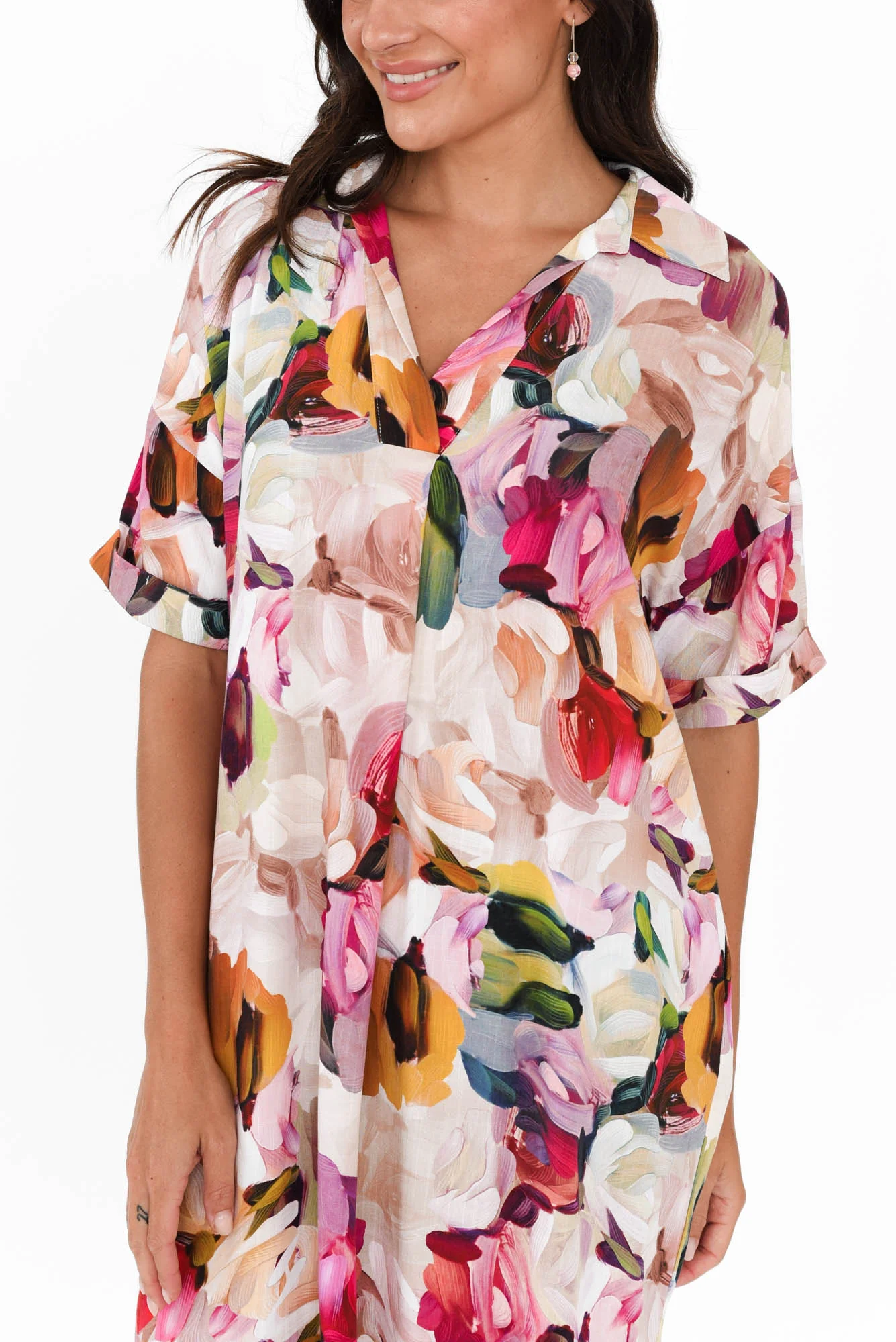 Kazi Purple Floral Shirt Dress