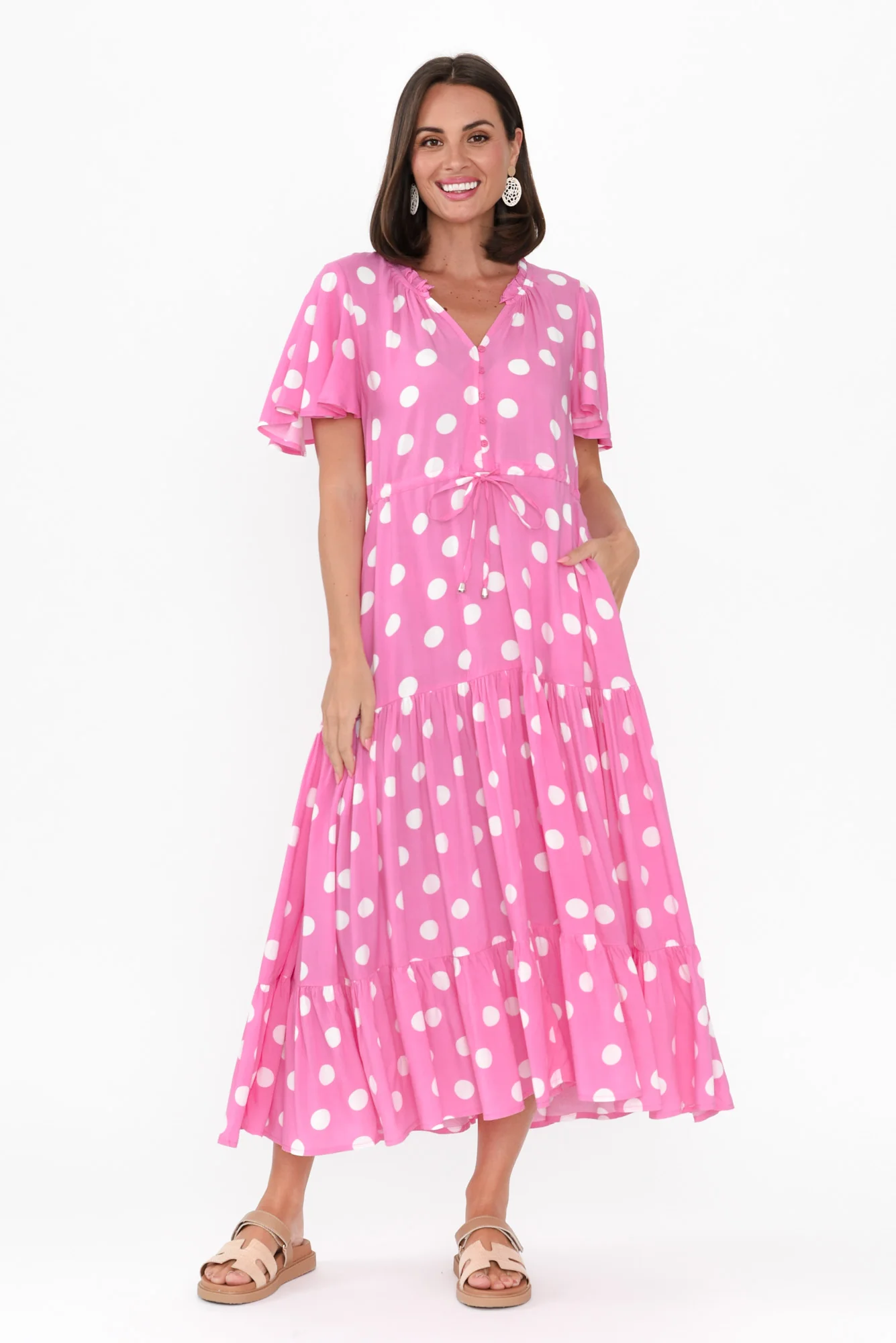 Lishka Pink Spot Tie Dress