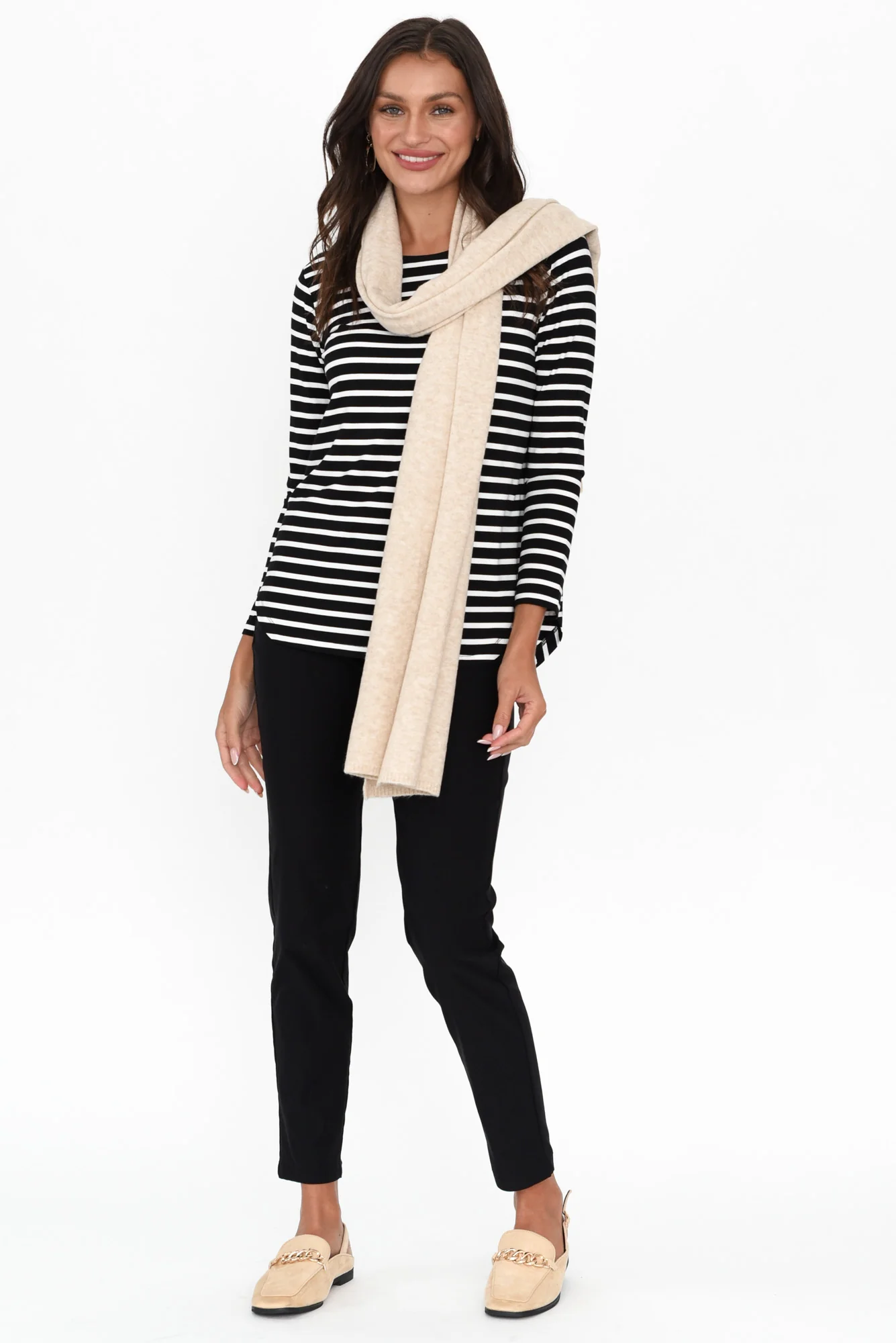 Adele Black Stripe Long Sleeve Bamboo Tee