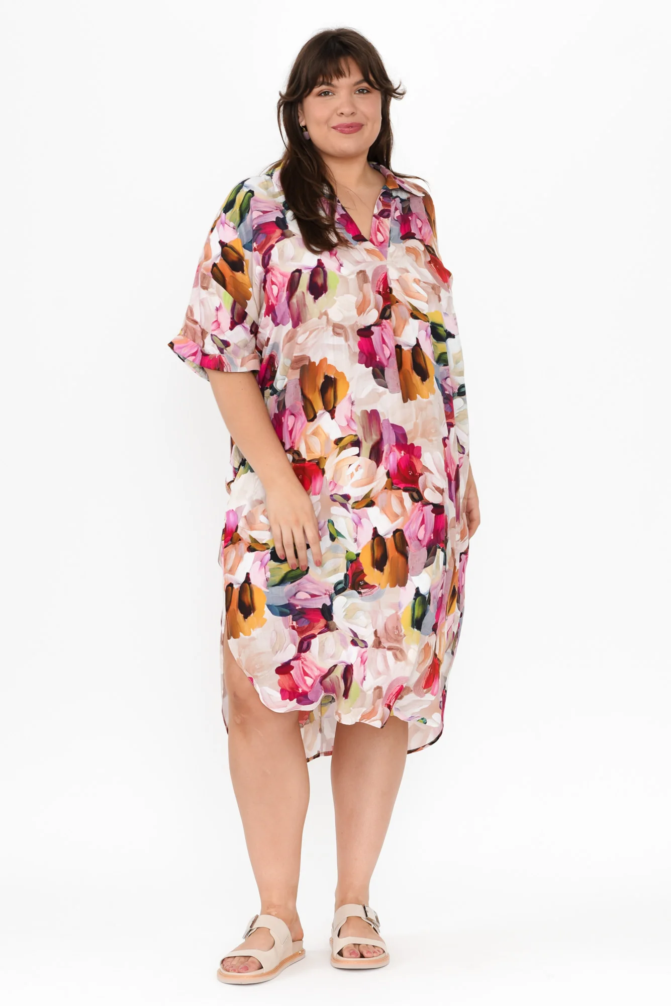 Kazi Purple Floral Shirt Dress