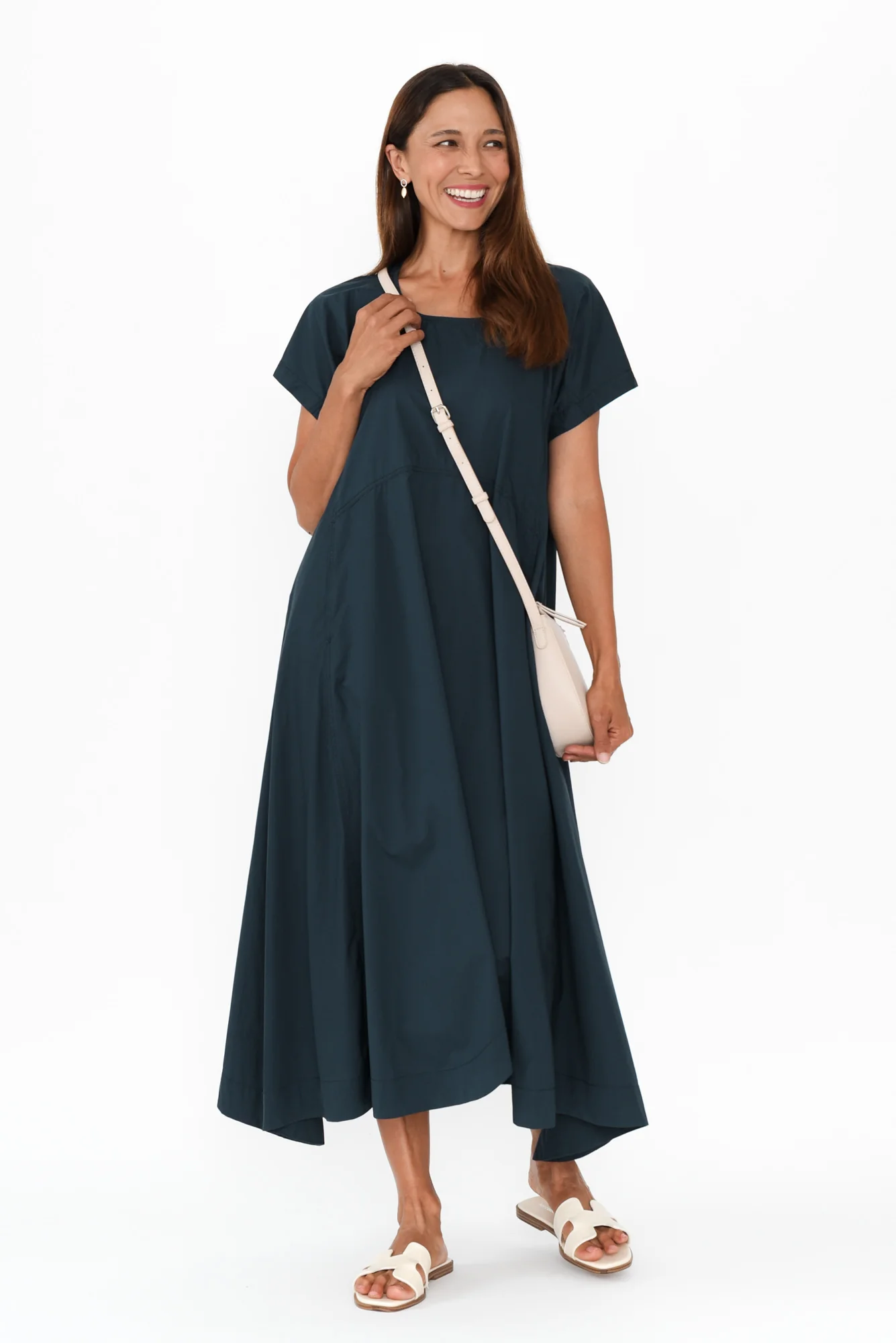 Harlyn Navy Cotton Tulip Dress