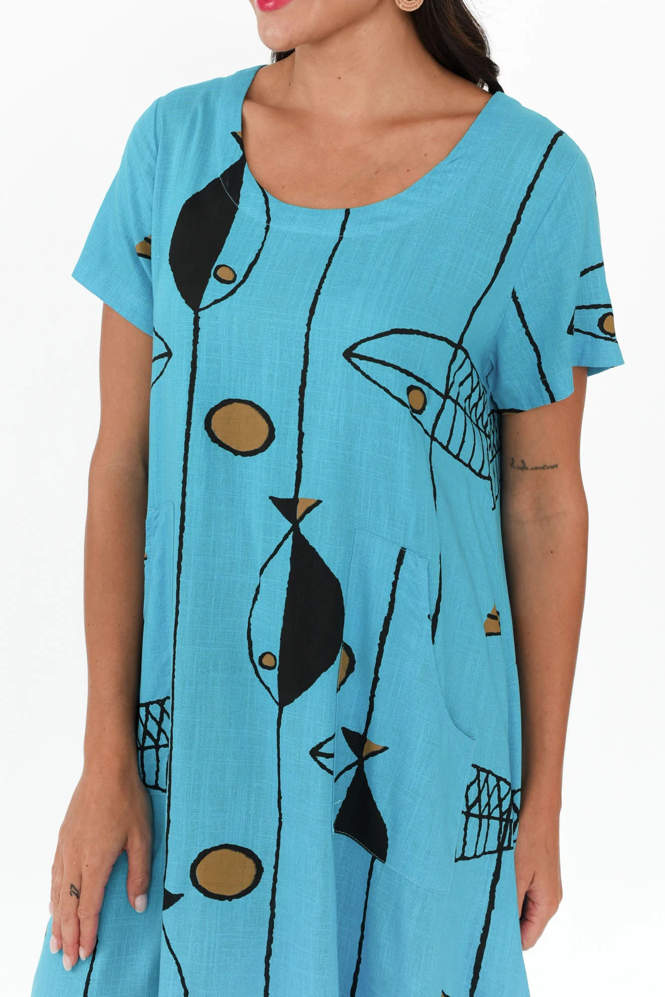 Lula Blue Sea Linen Cotton Dress