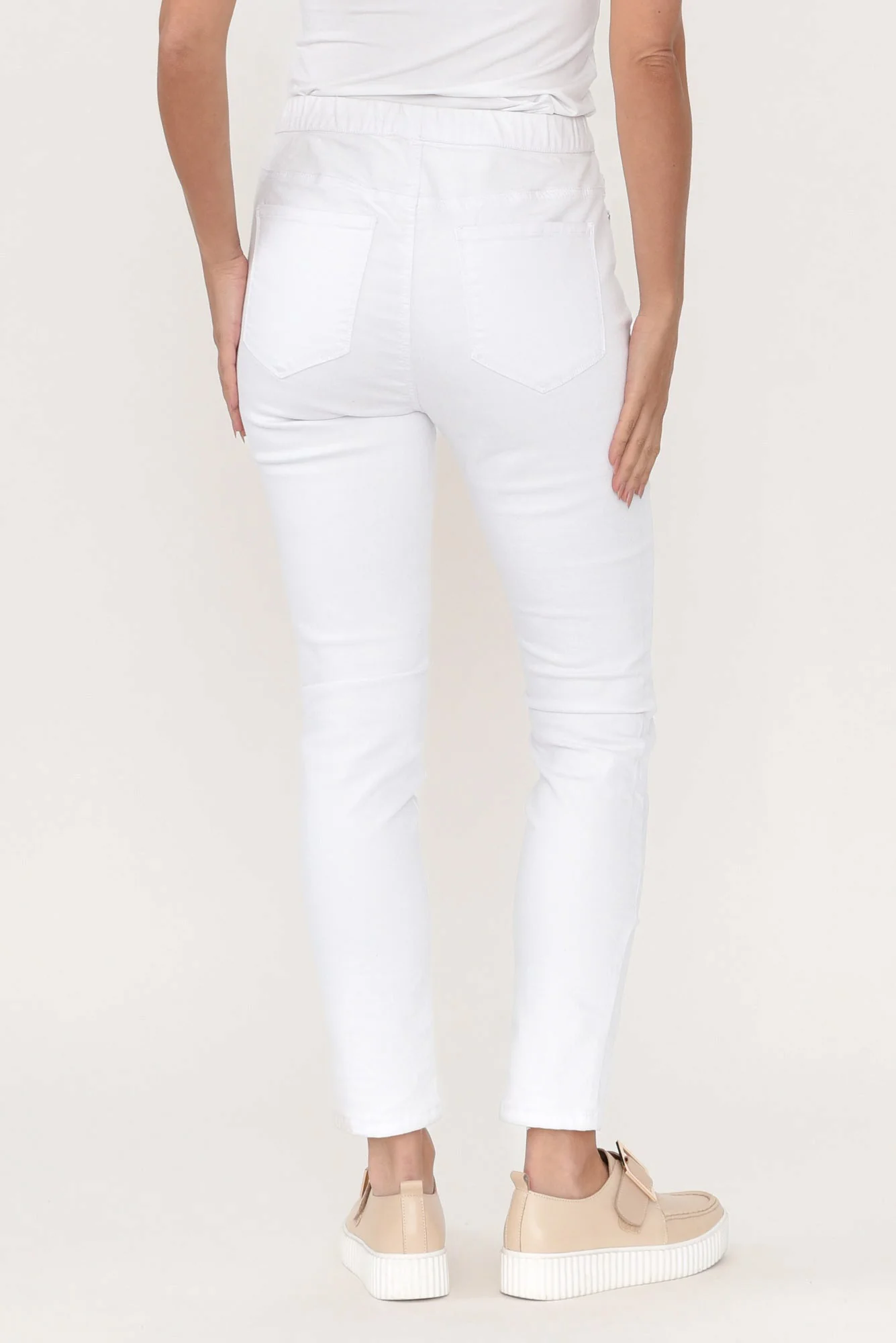Zadie Distressed White Stretch Jeans