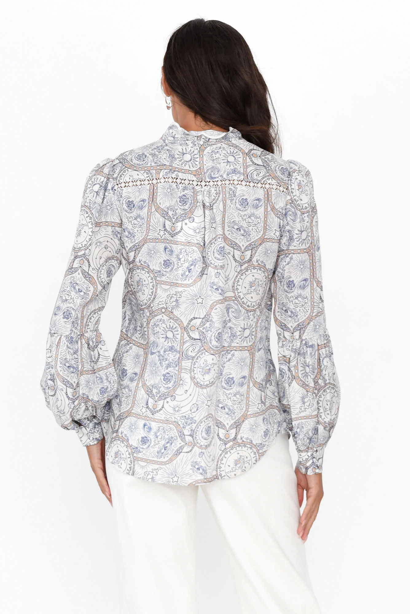 Vega Blue Astral Cupro Blend Shirt