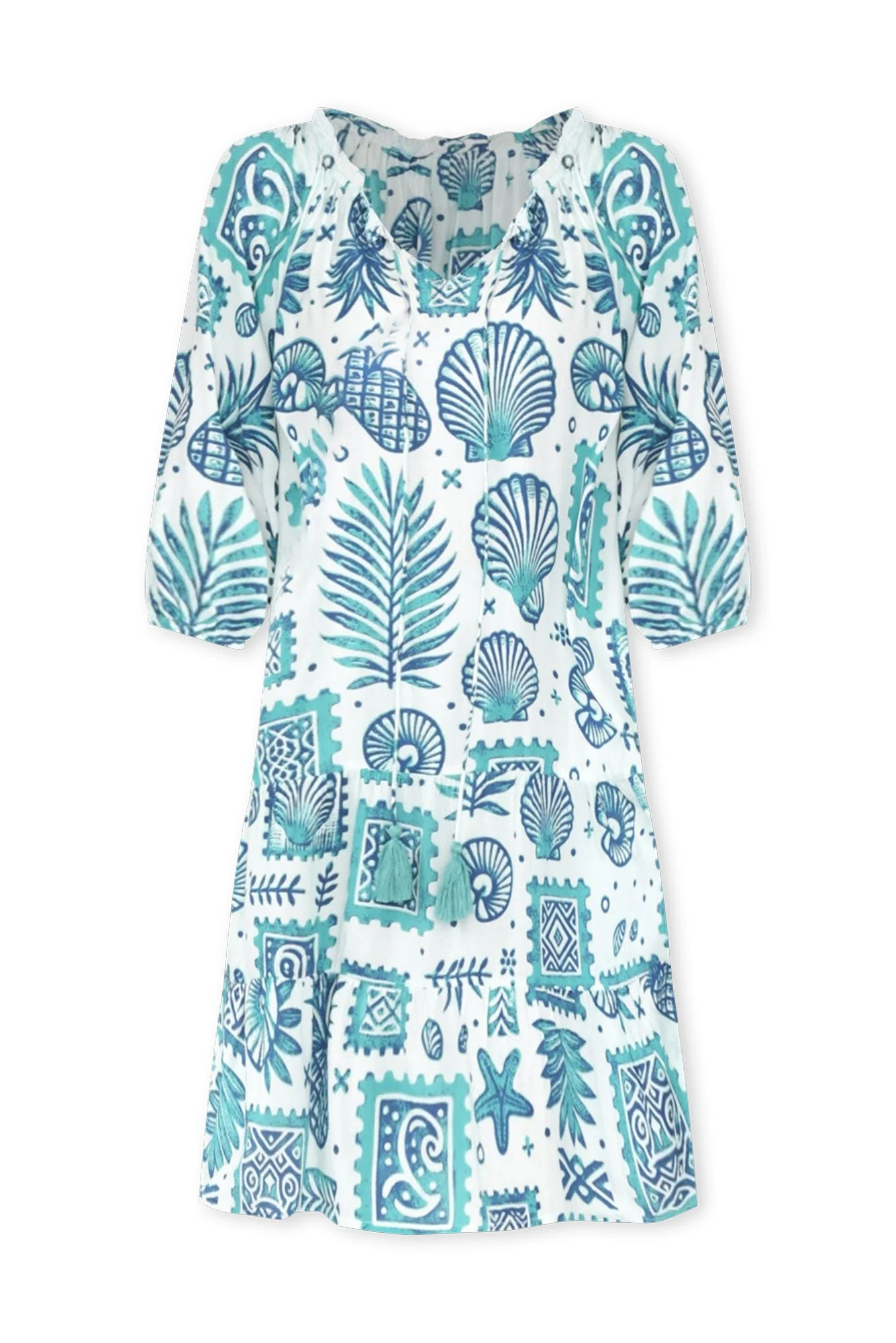 Rashida Blue Seaside Tassel Dress