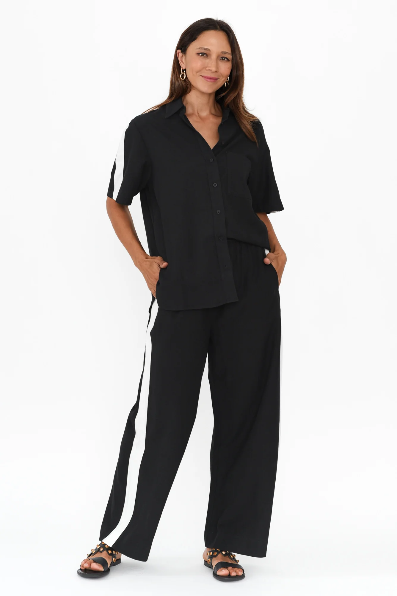 Francis Black Stripe Pocket Shirt