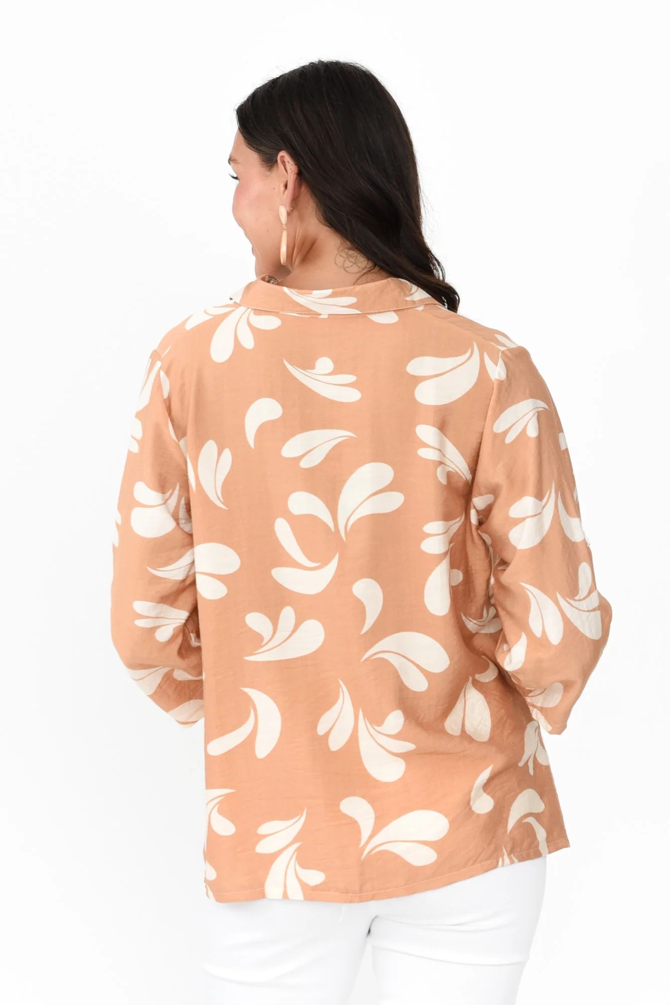 Myah Tan Splash Collared Shirt