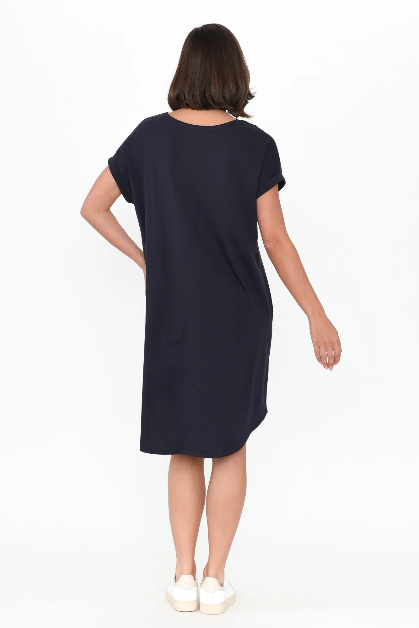 Maxine Charcoal Cotton T-Shirt Dress