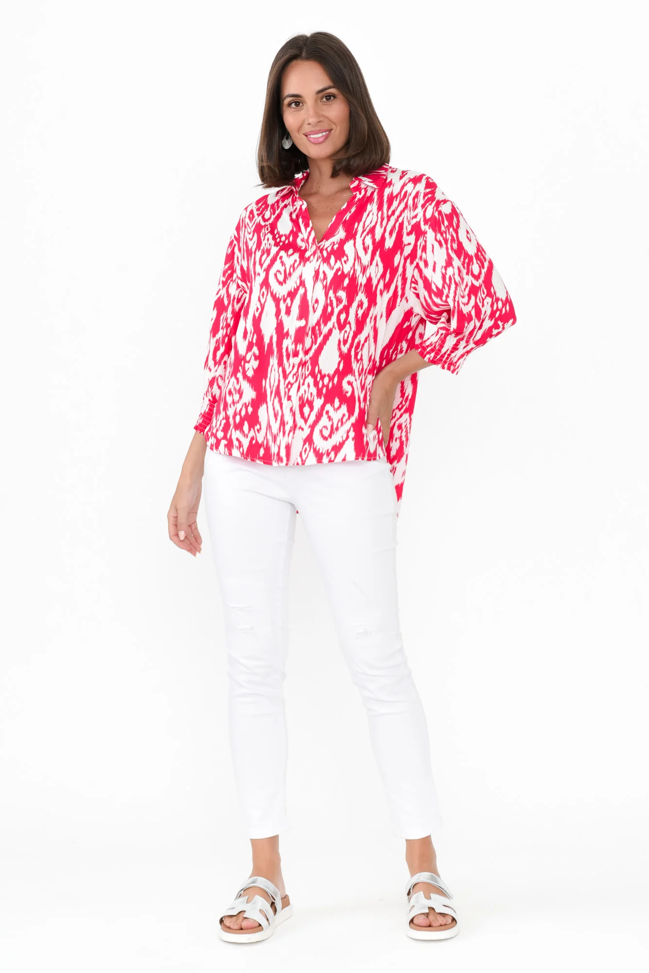 Jemima Pink Ikat Shirt
