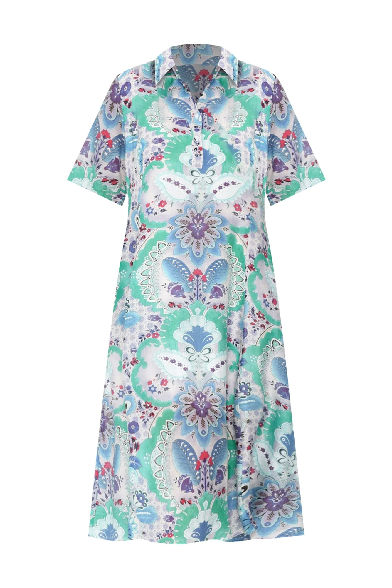 Jaime Blue Paisley Midi Dress