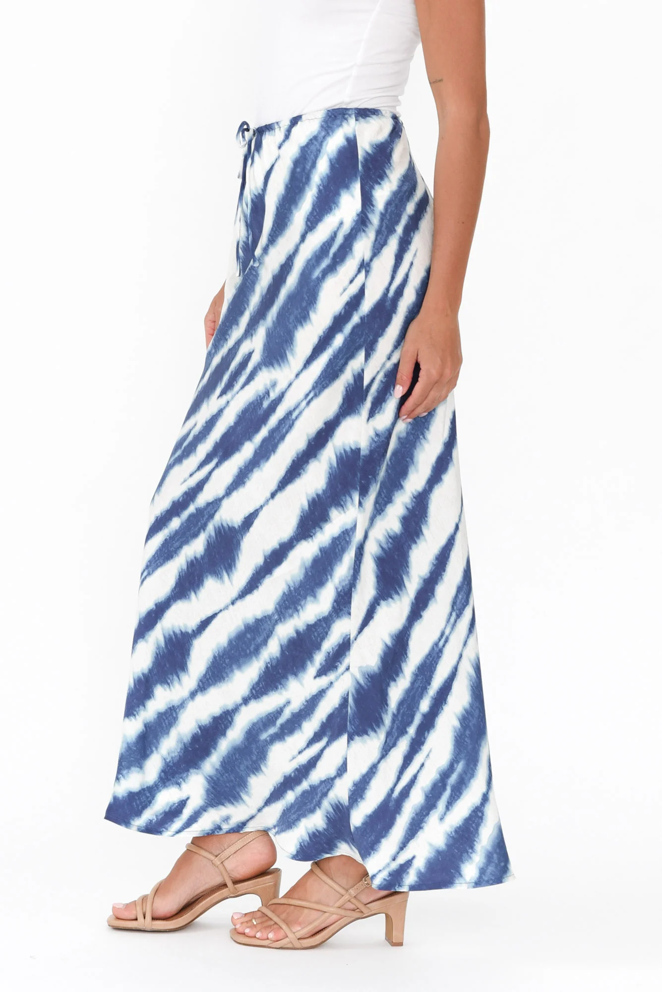 Mae Blue Tie Dye Cupro Skirt
