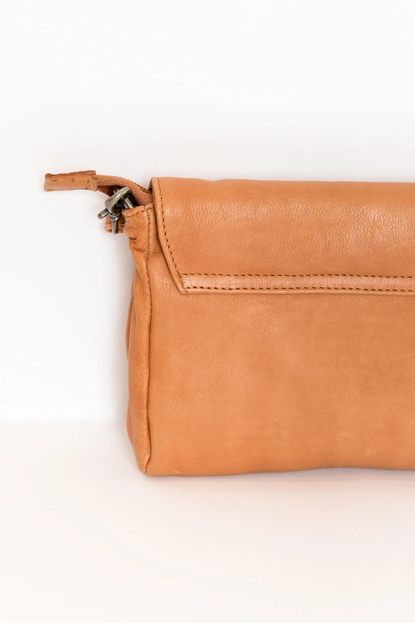 Sara Tan Leather Crossbody Bag