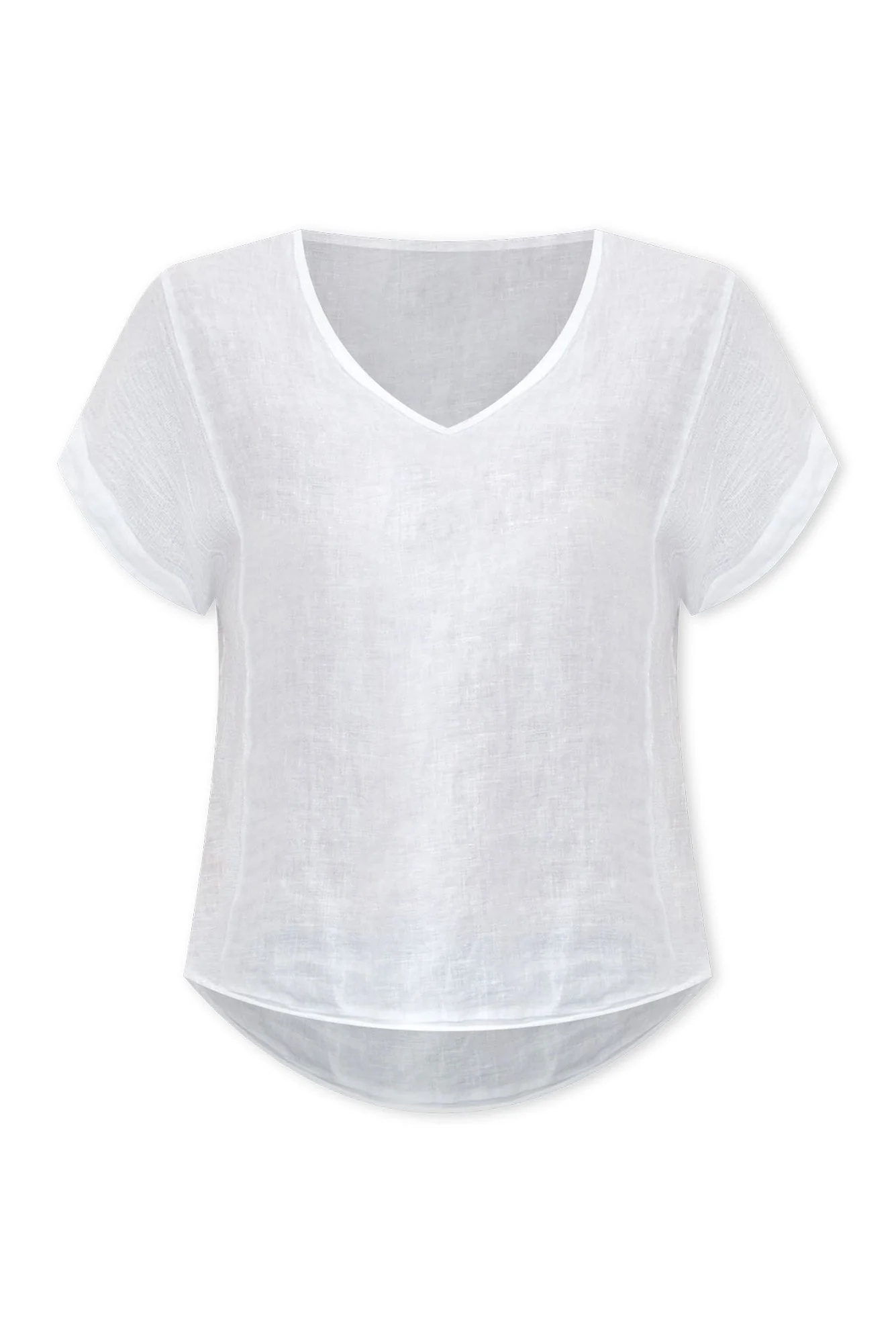 Dorian White Linen Cotton Top