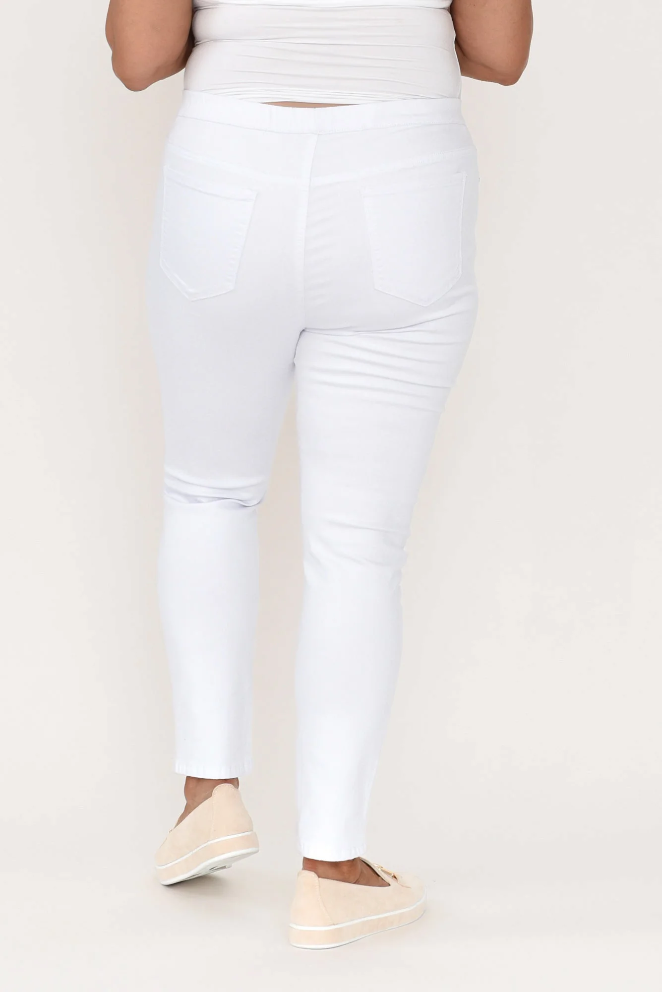 Zadie Distressed White Stretch Jeans