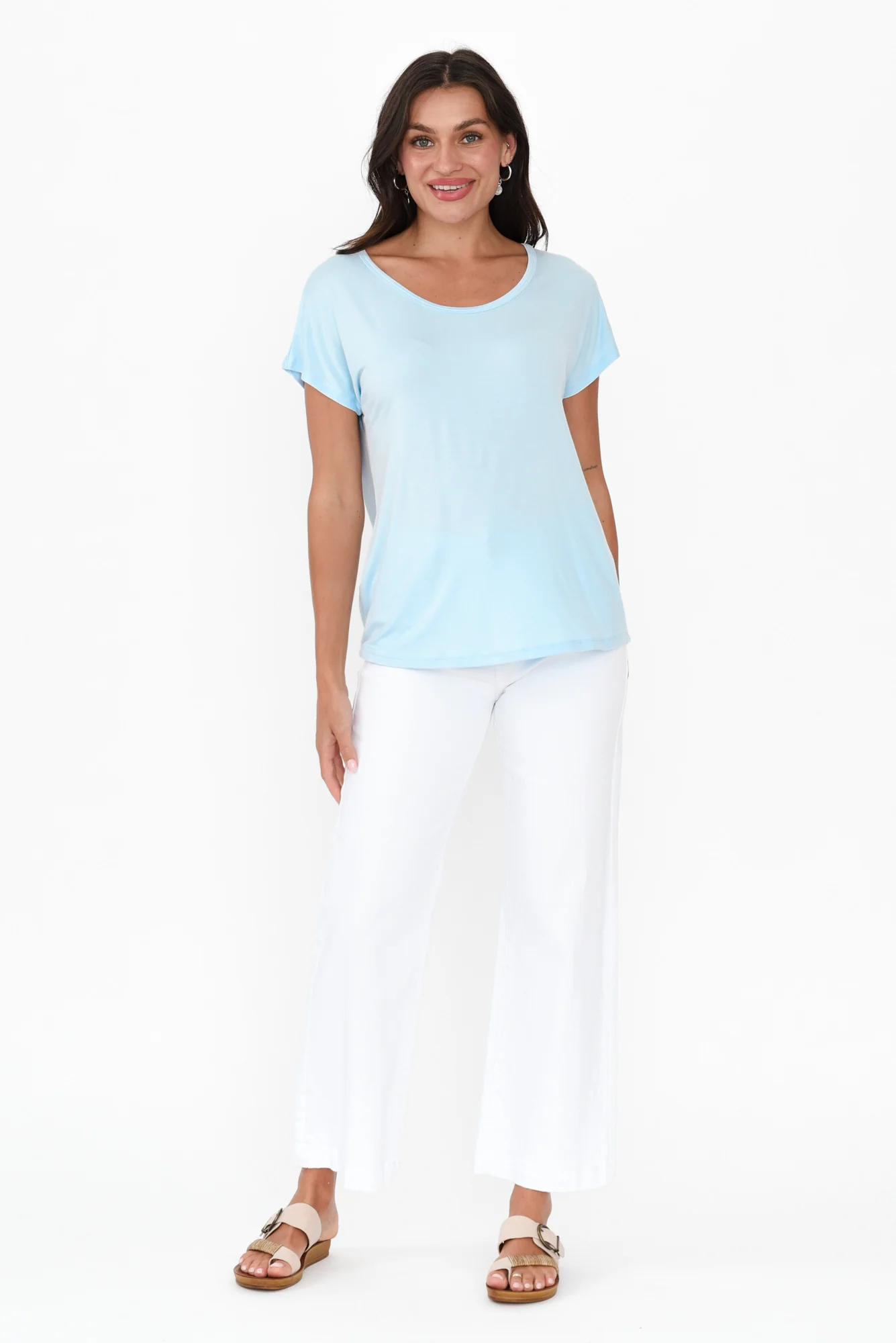 Eadie Light Blue Bamboo Top