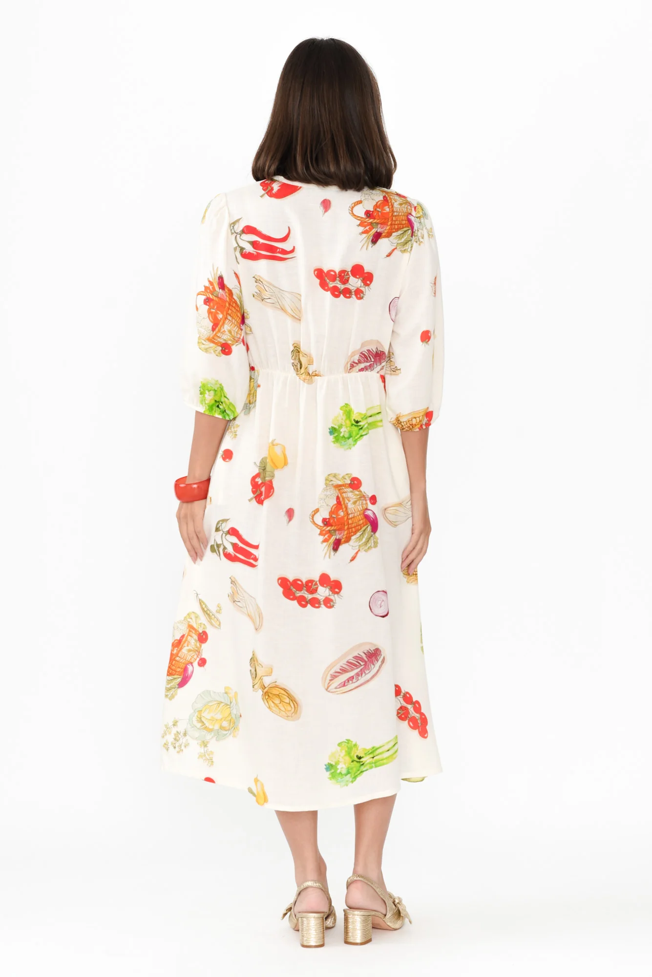 Jiselle White Harvest Linen Blend Dress