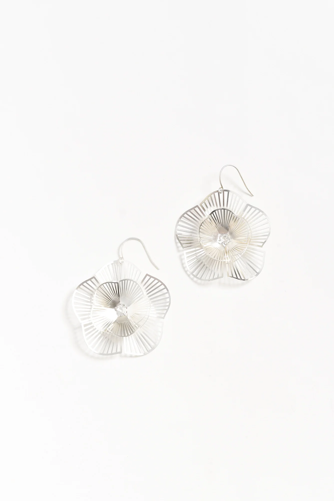 Caz Silver Flower Drop Earrings