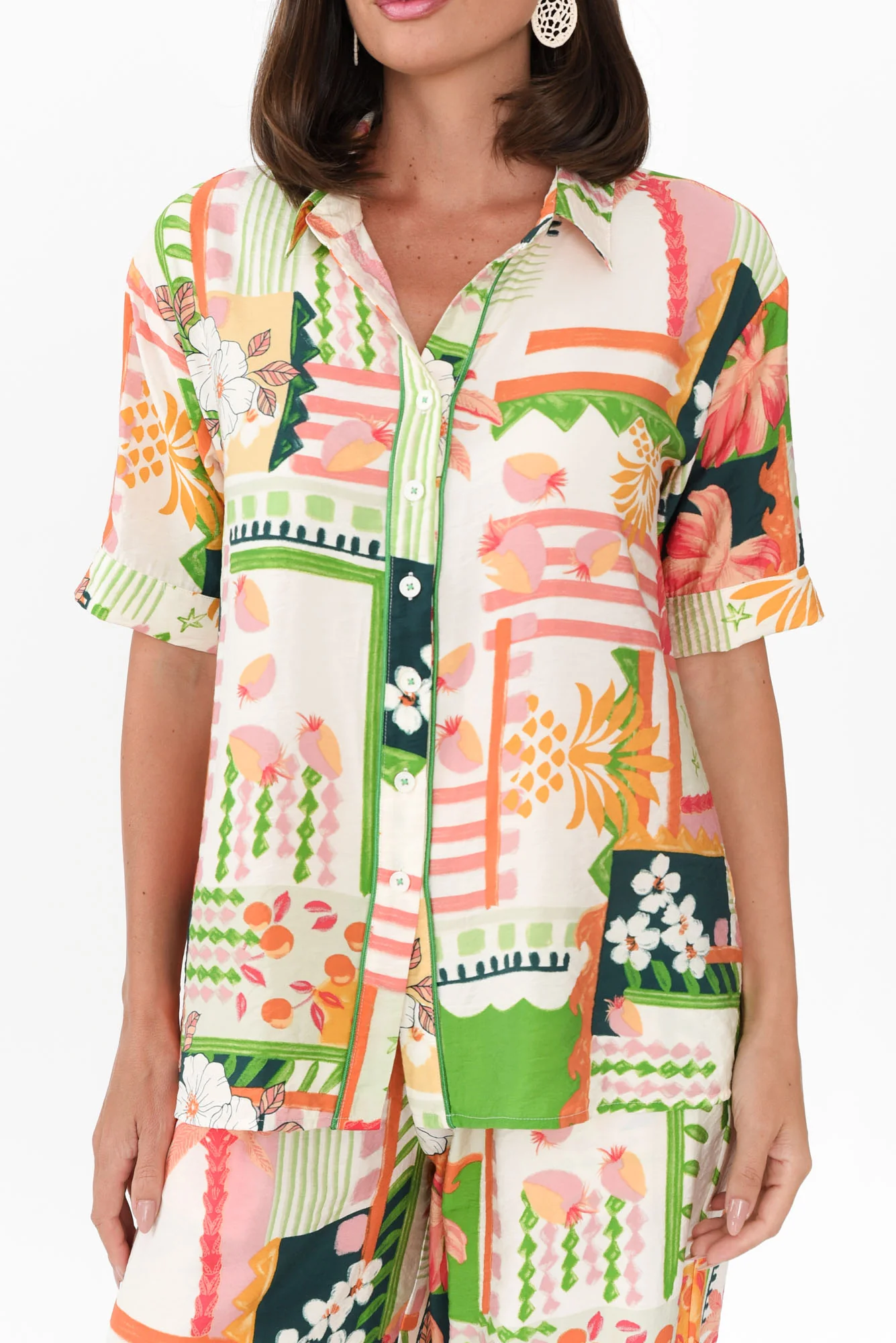 Cancun Green Tropical Shirt