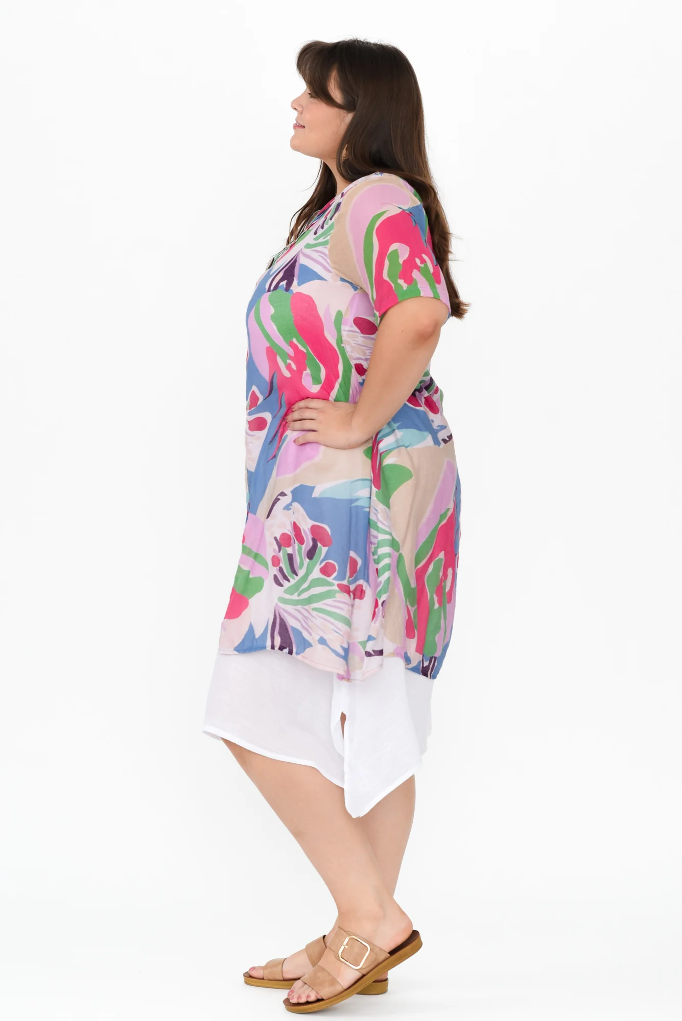 Nala Blue Tropical Layers Dress