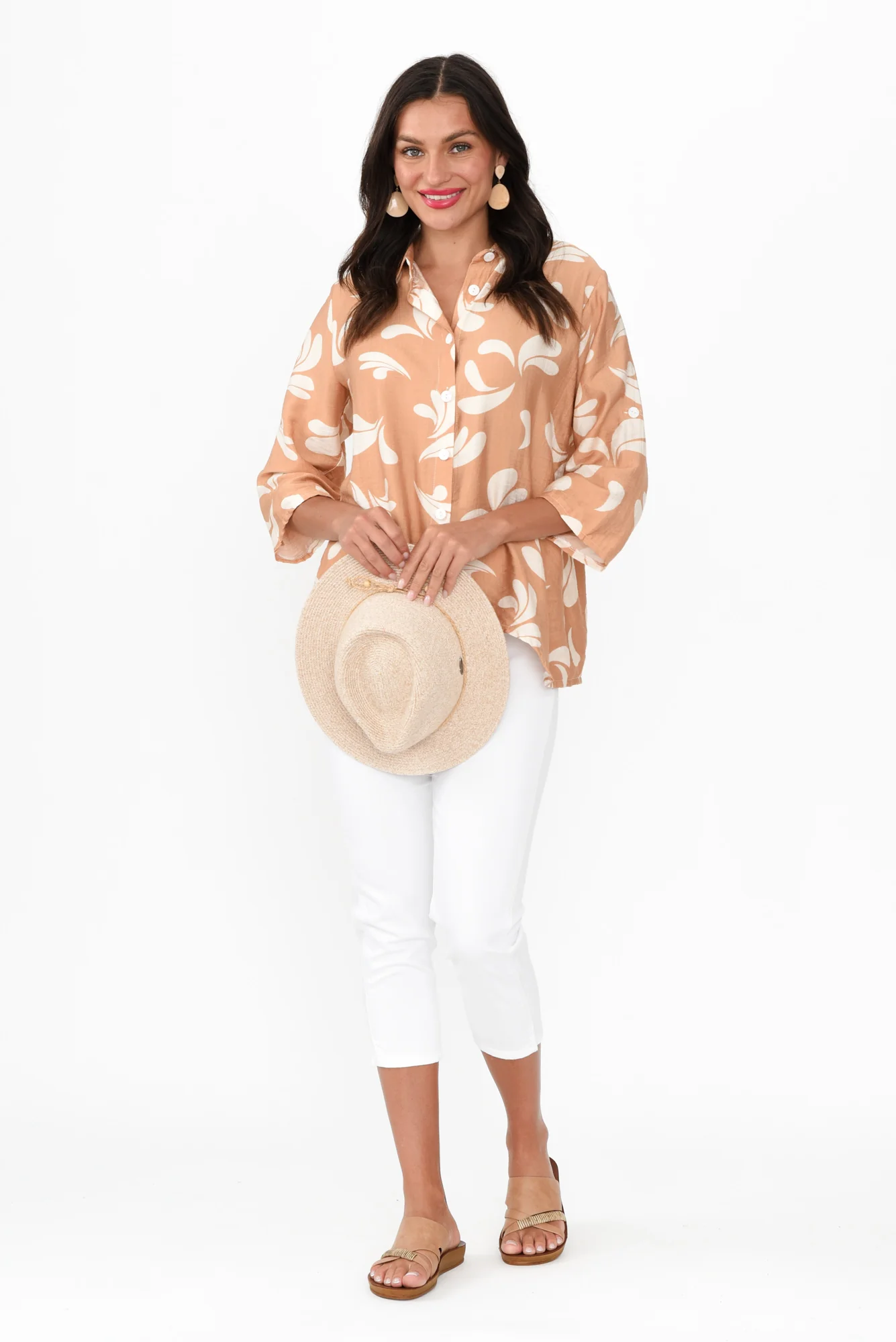 Myah Tan Splash Collared Shirt