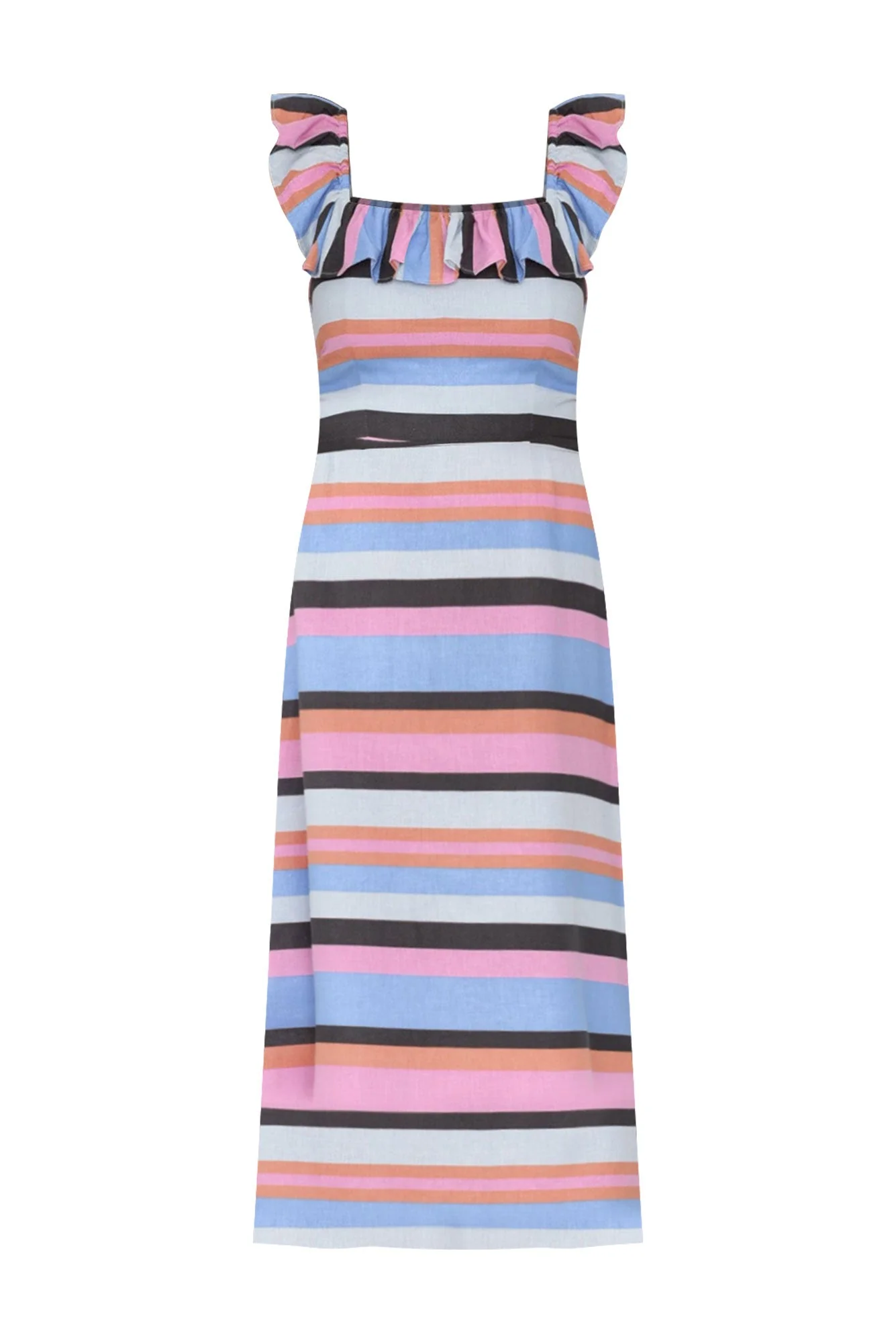 Gazelle Blue Stripe Linen Blend Dress