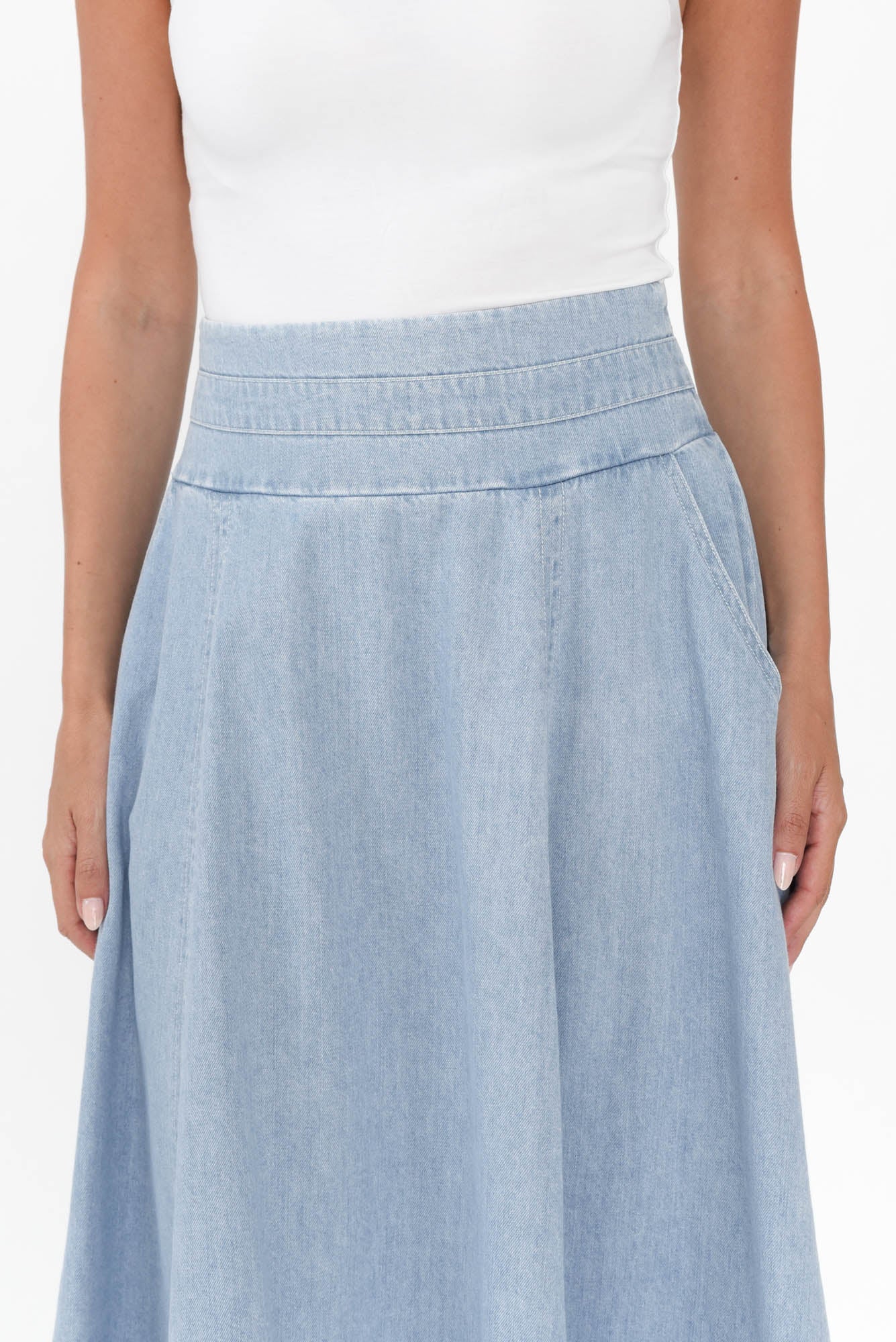 Darcy Light Wash Denim Skirt