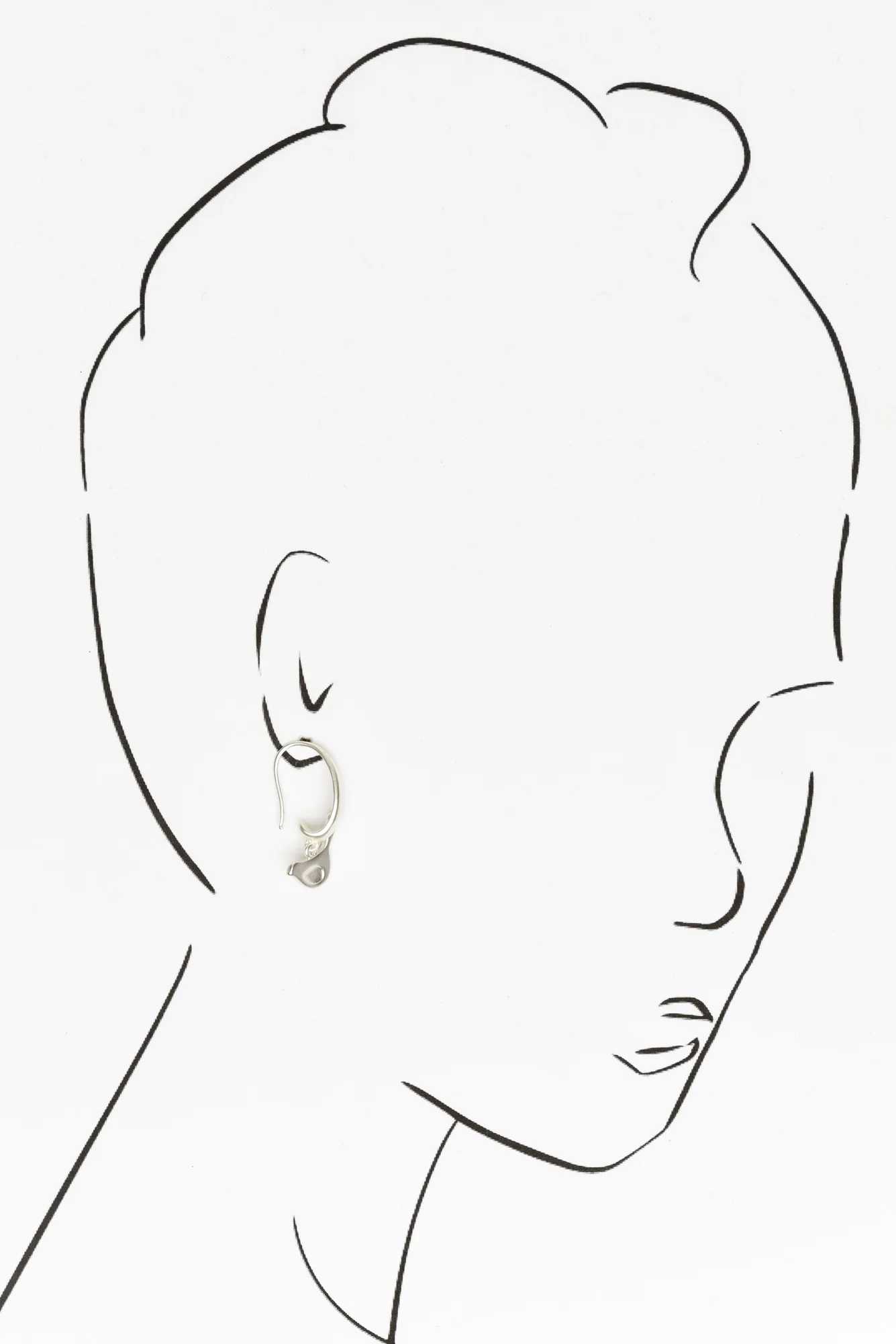 Abia Silver Bird Hook Earrings