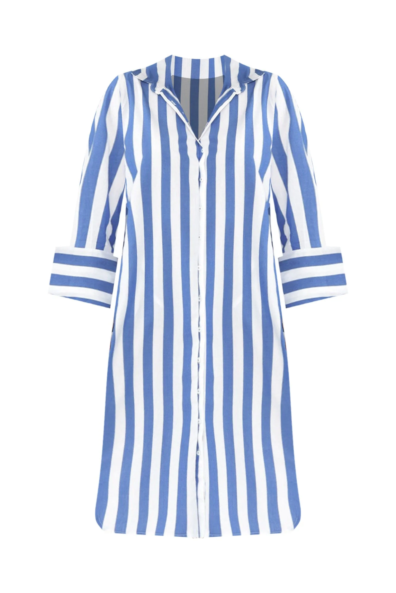 Andreas Blue Stripe Cotton Shirt Dress