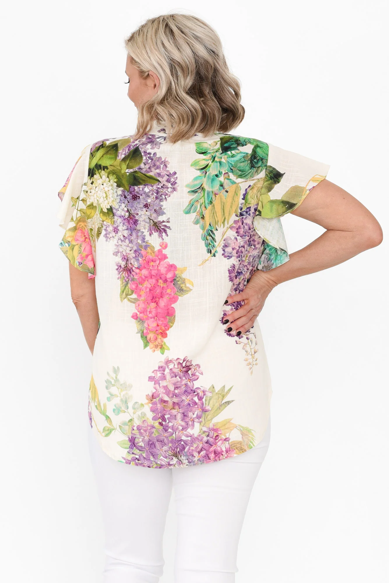 Tierra Wisteria Alba Linen Blend Top