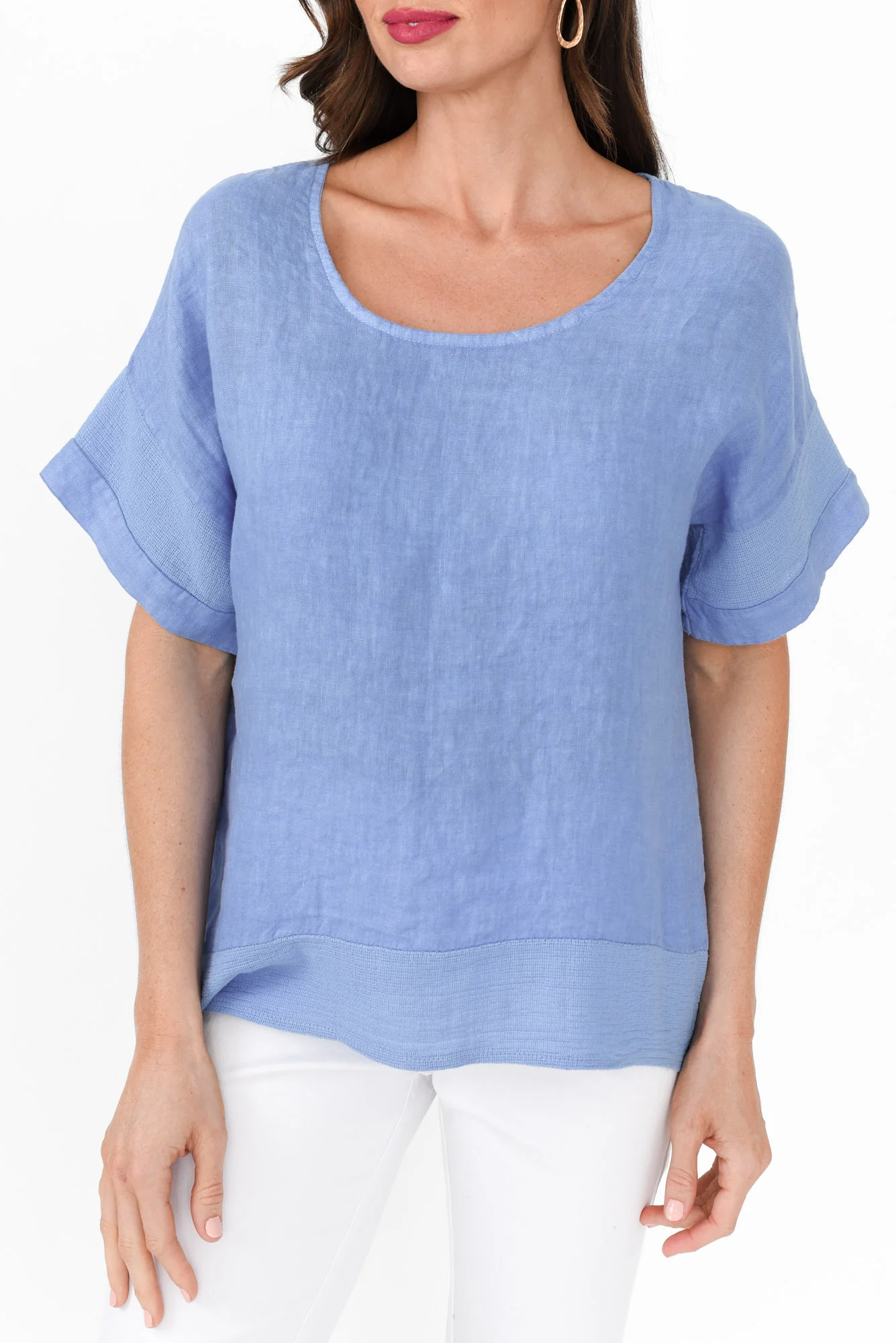 Kaya Blue Linen Top