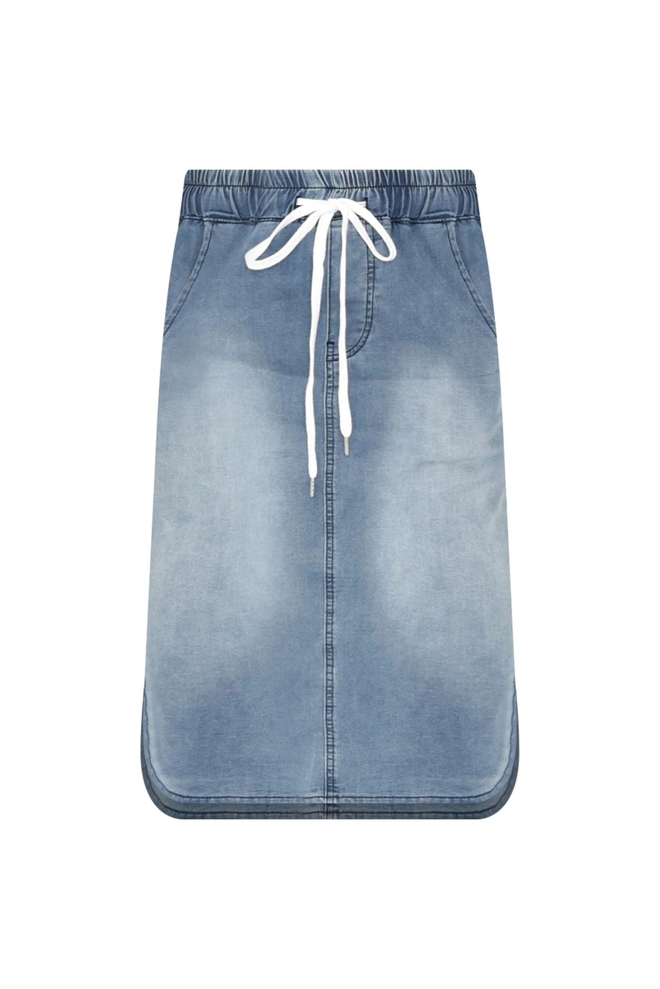 Alina Blue Denim Drawstring Skirt