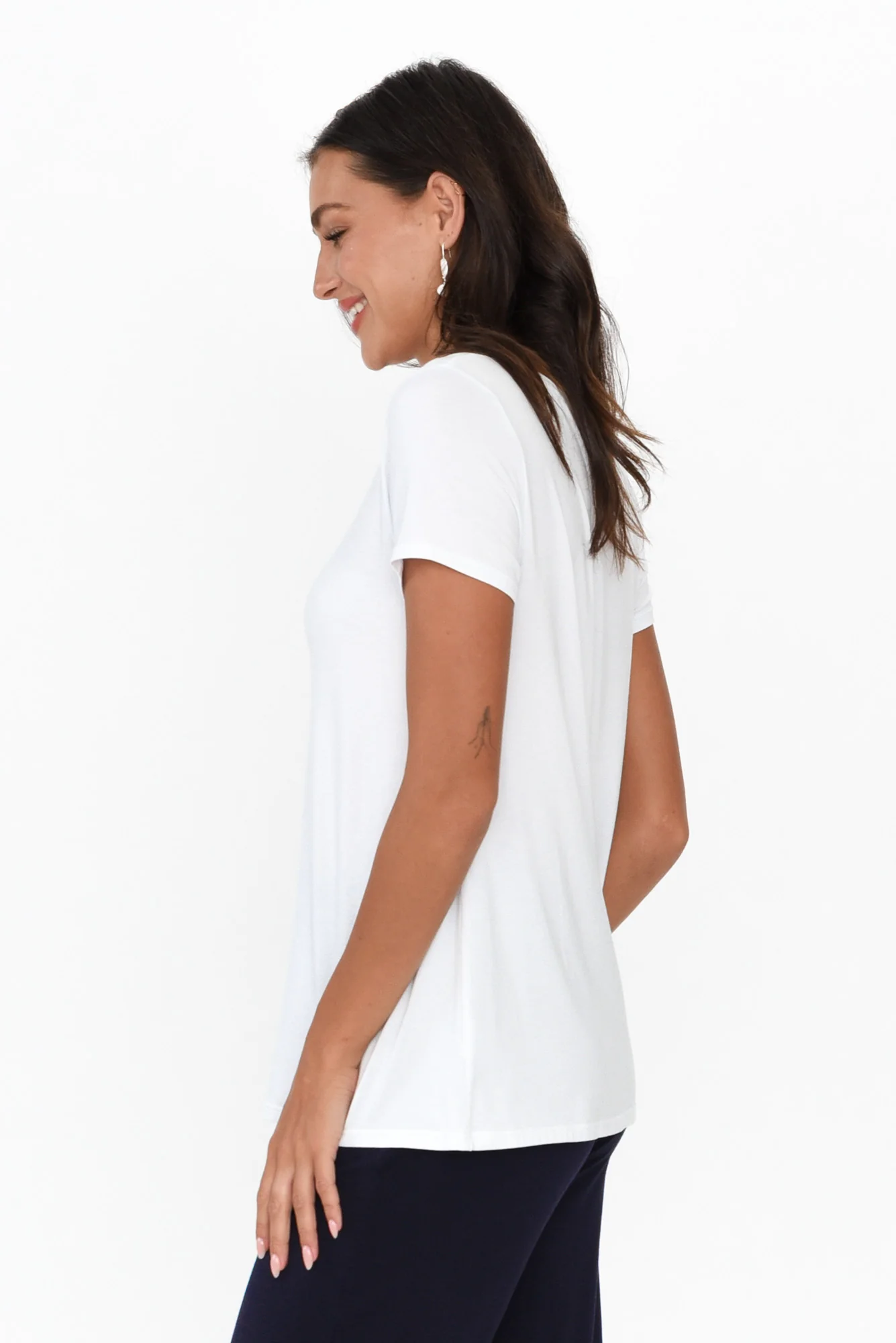 White Micro Modal Swing Tee