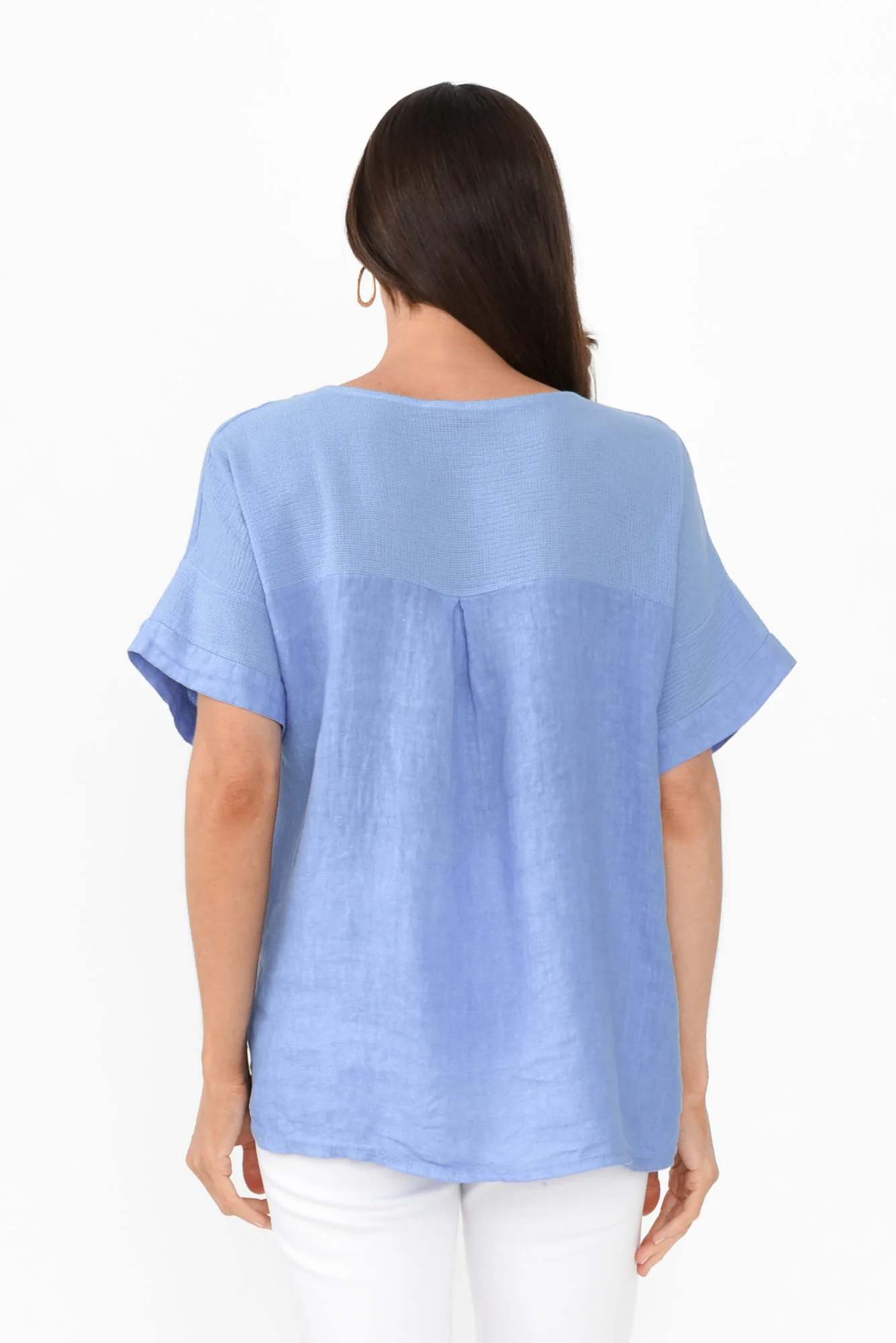 Kaya Blue Linen Top