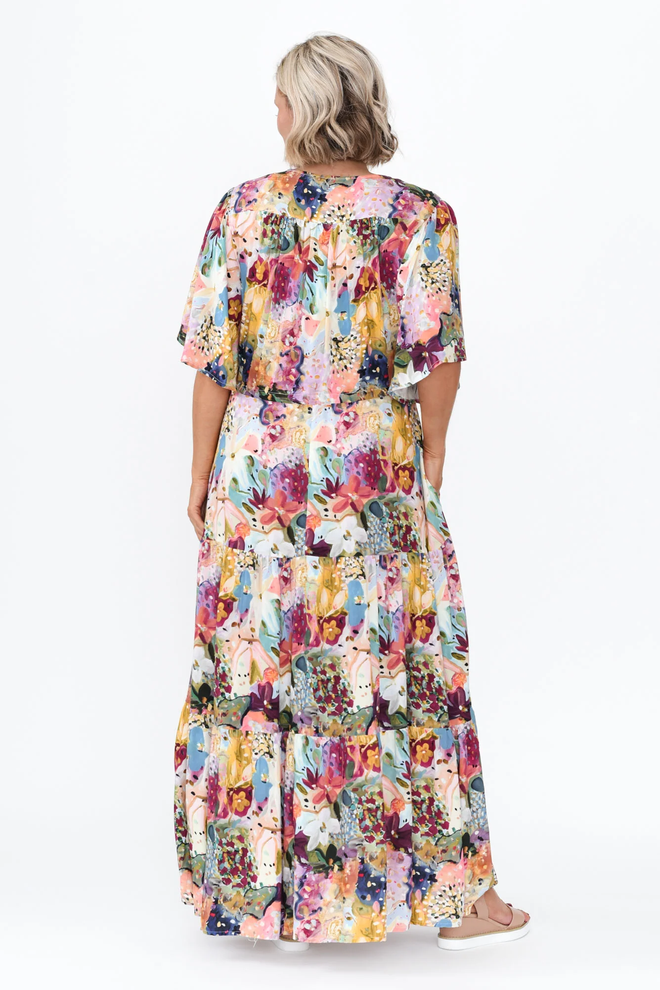 Quinne Purple Floral Tier Dress