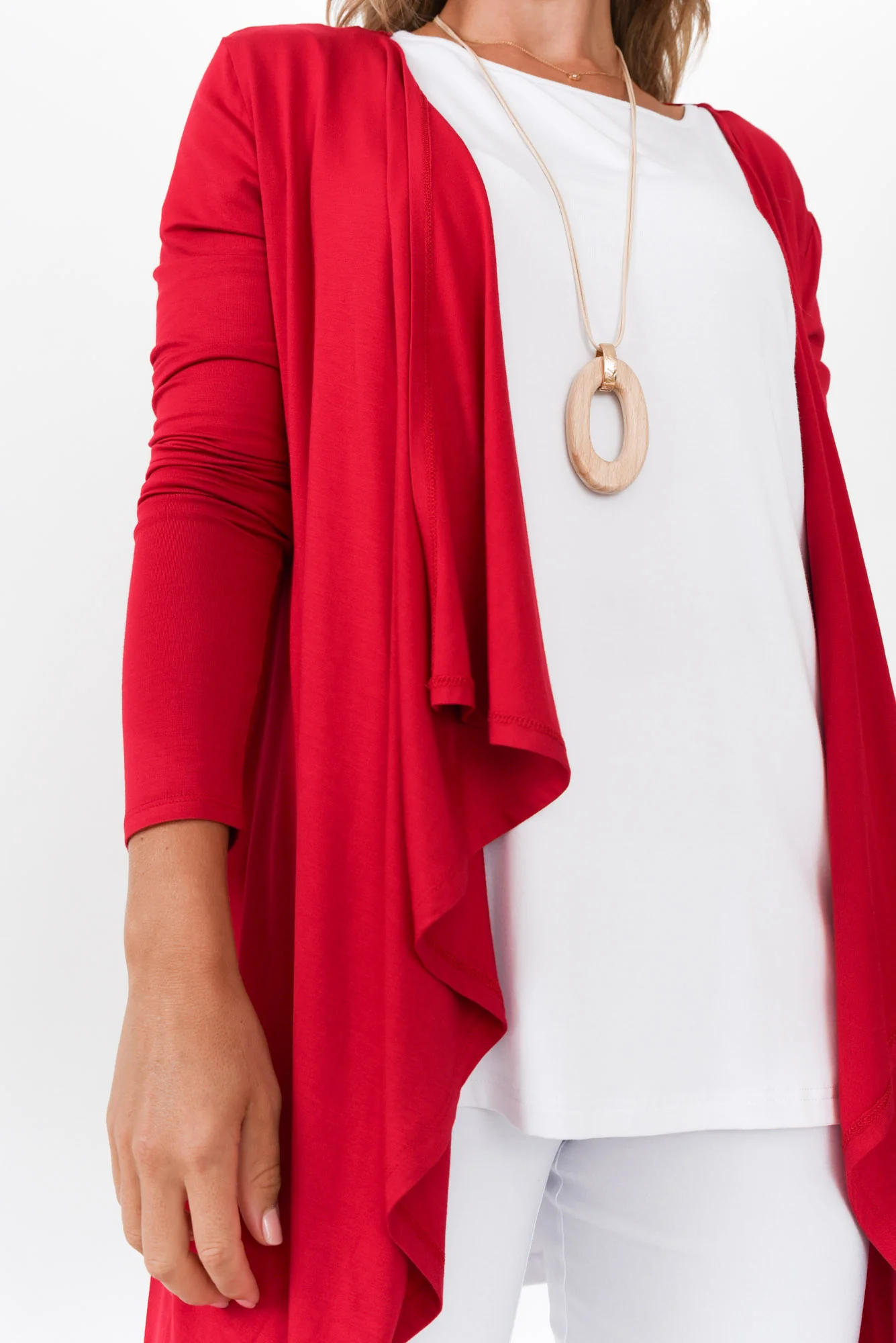 Cherry Bamboo Waterfall Cardigan