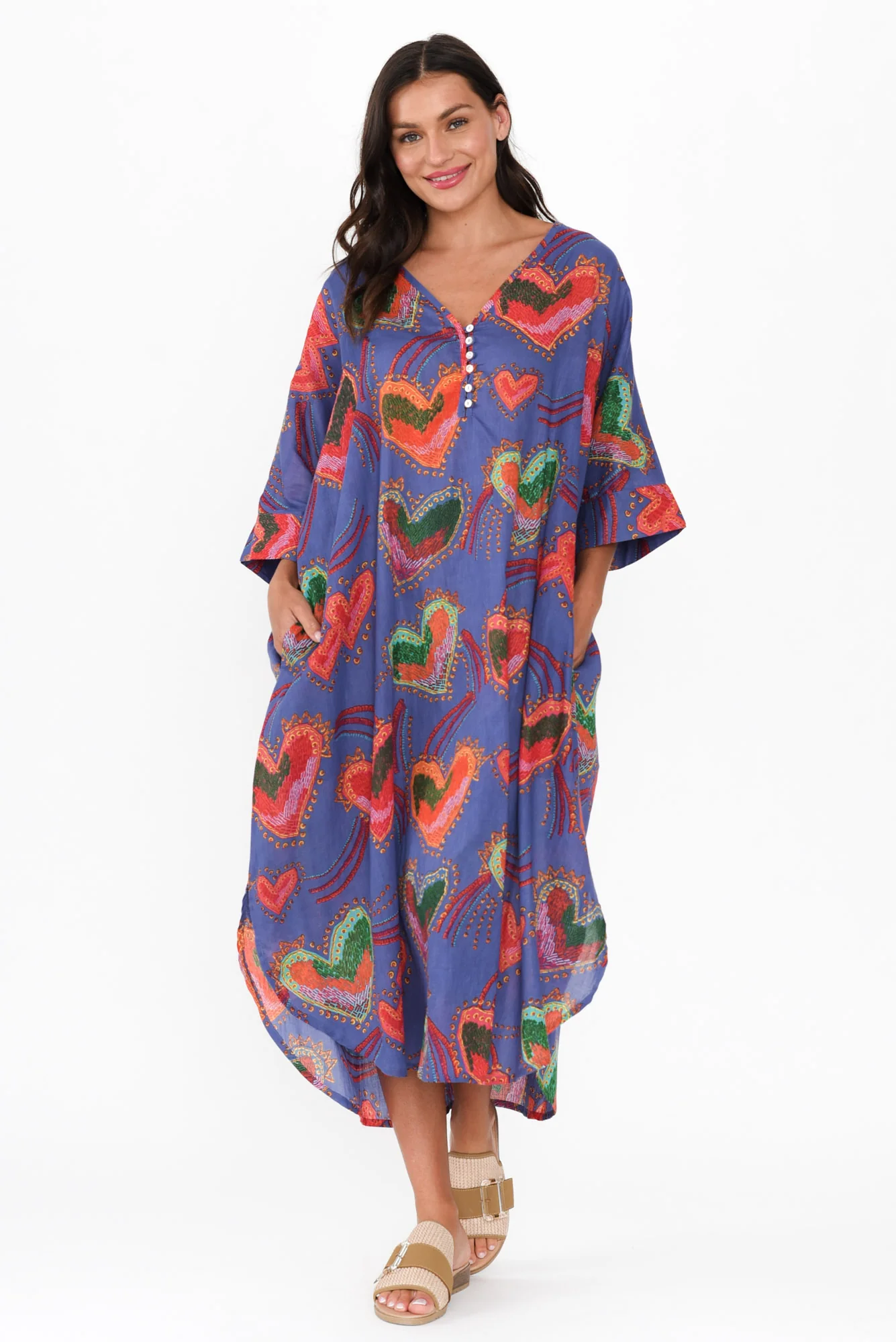 Tella Purple Heart Cotton Kaftan