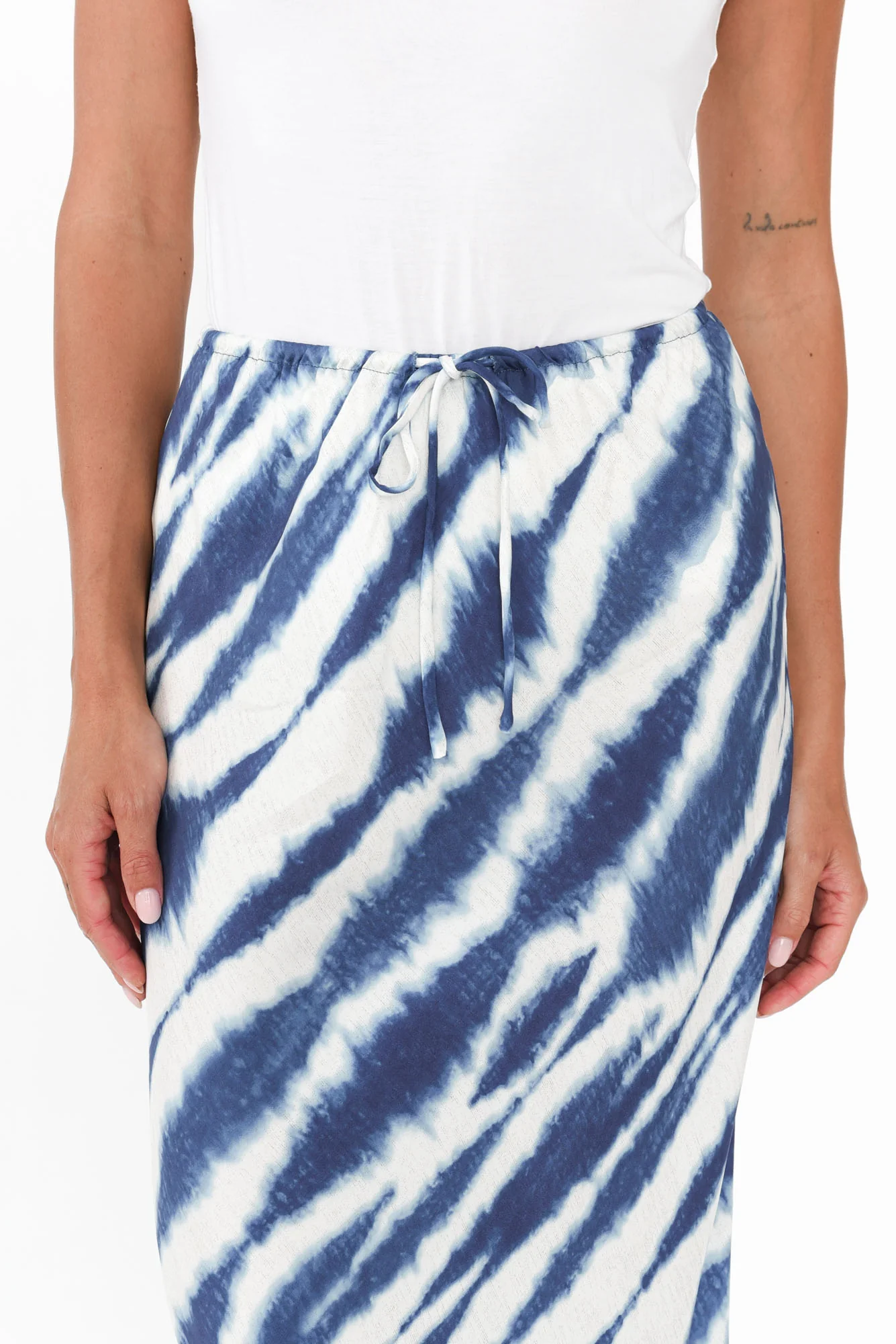 Mae Blue Tie Dye Cupro Skirt