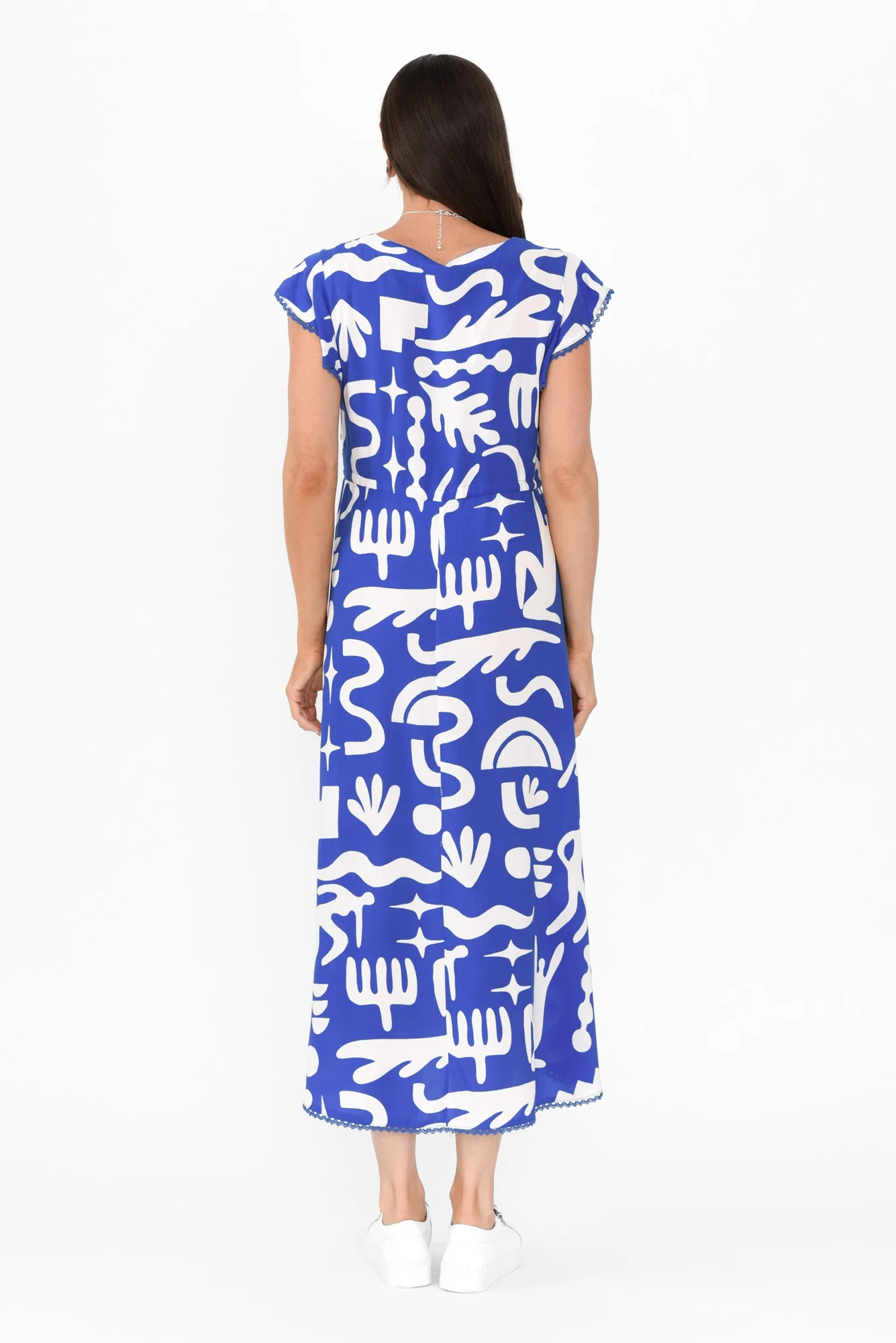 Libby Blue Geo Midi Dress