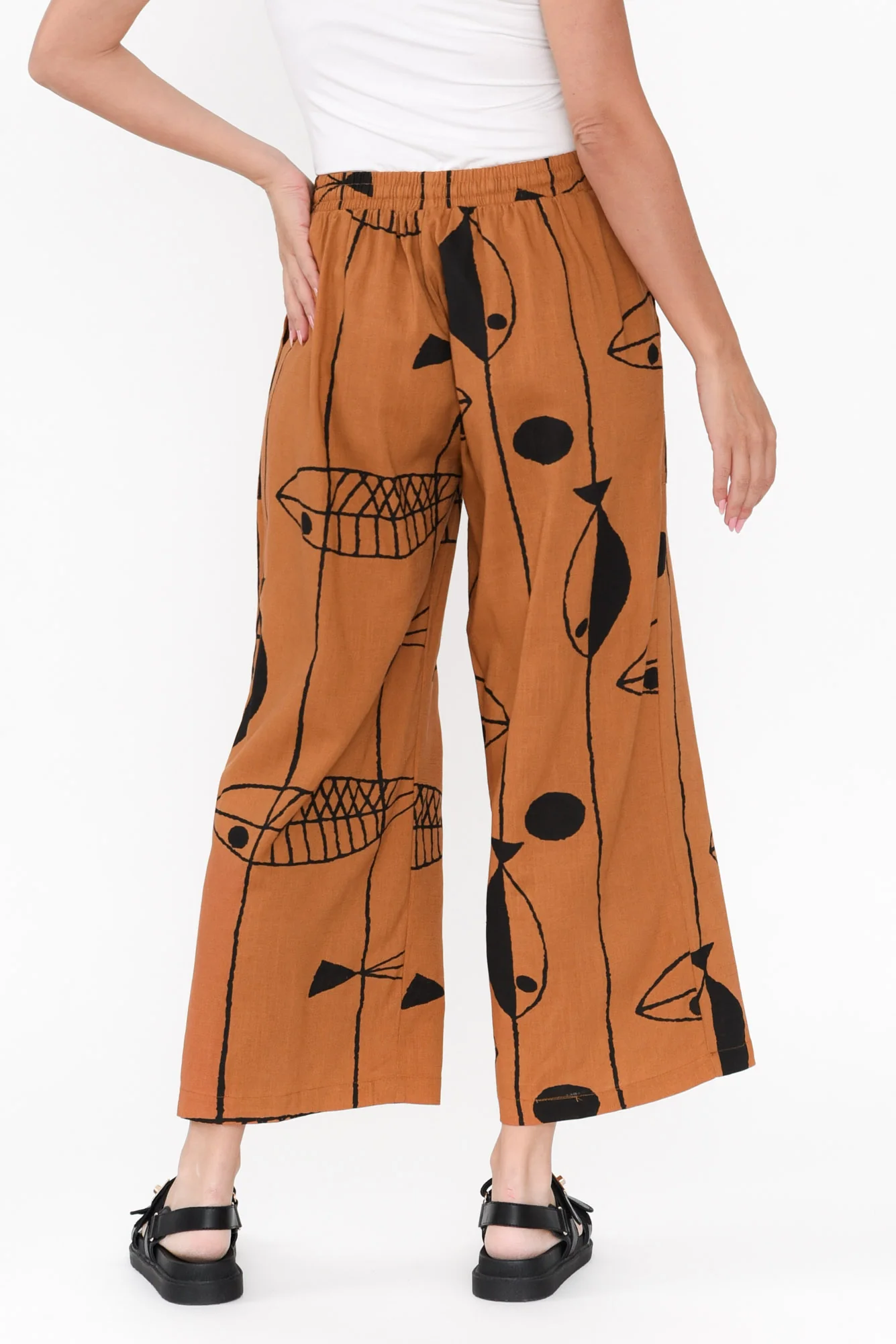 Minnelli Rust Sea Linen Cotton Pants