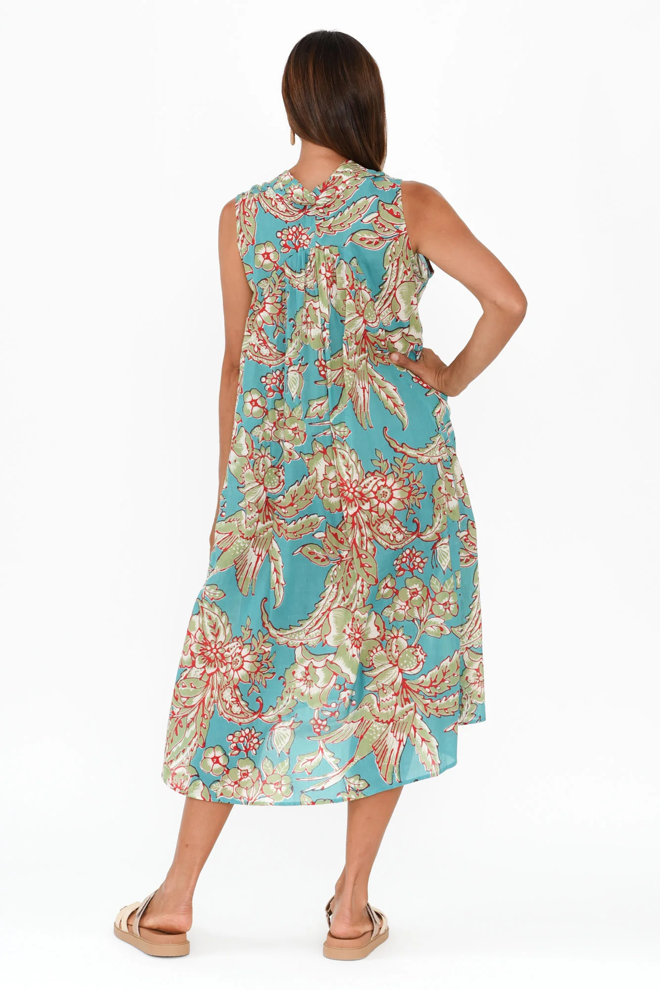 Claudia Blue Garden Cotton Dress
