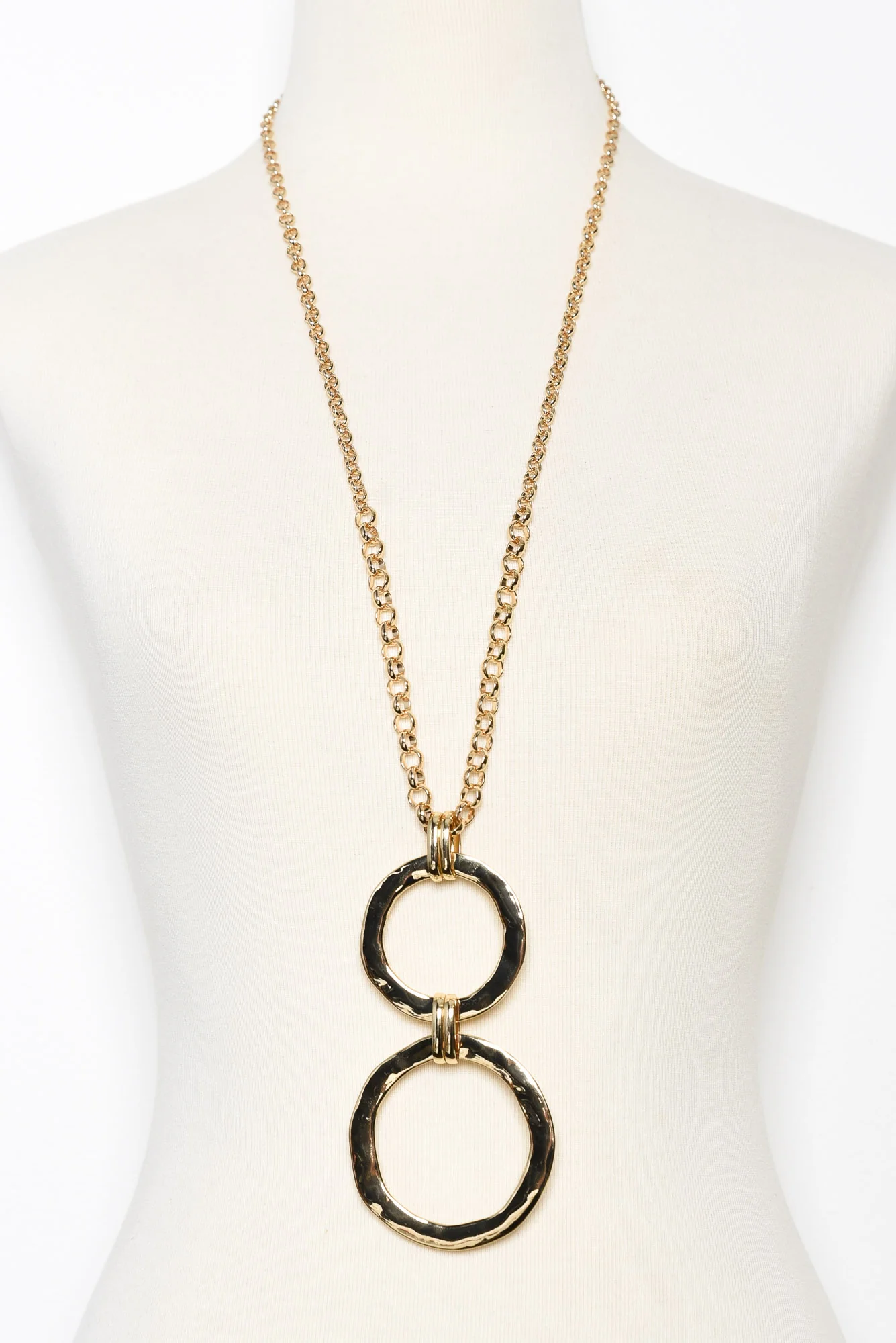 Irvine Gold Circle Pendant Necklace