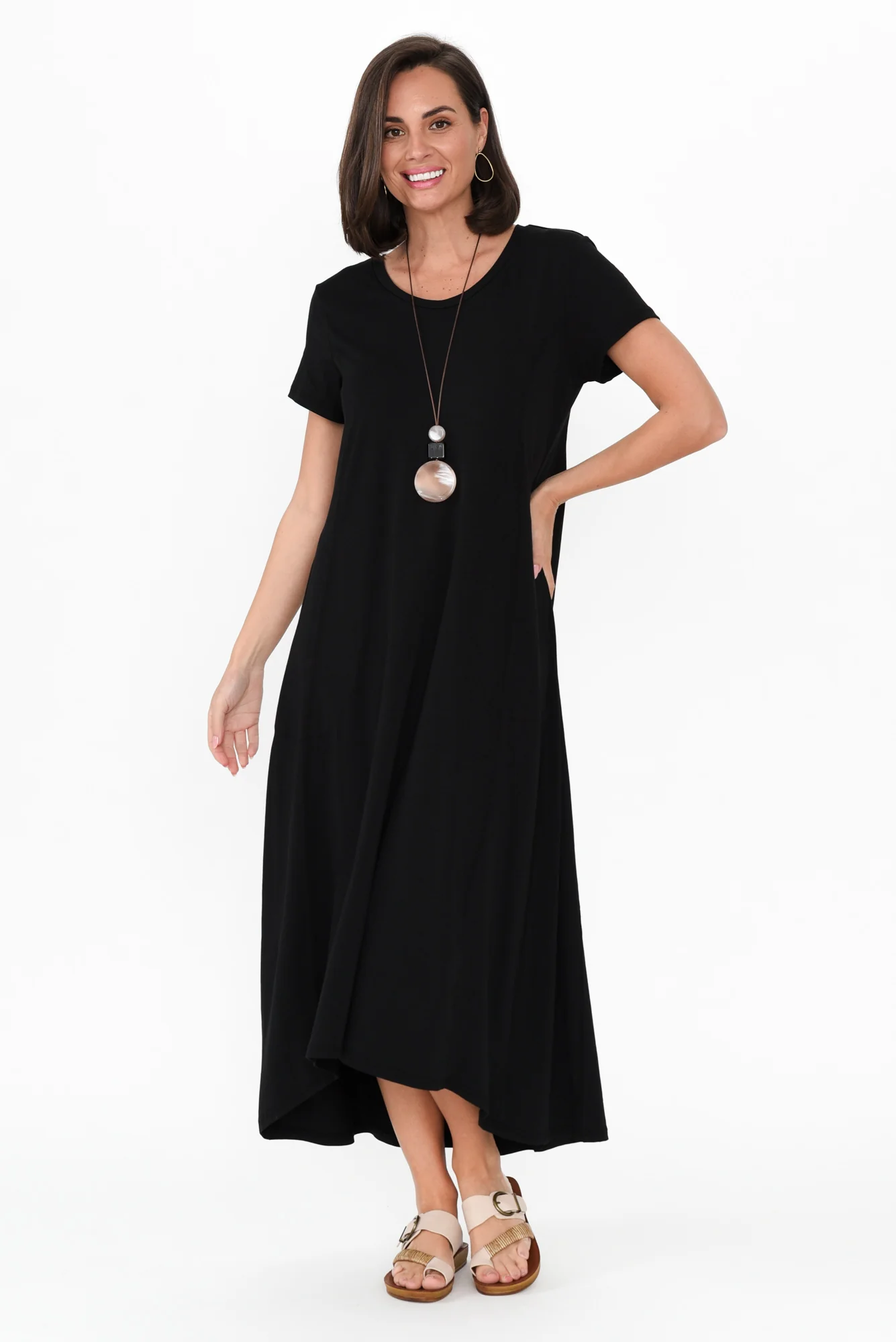 Patrick Black Cotton Pocket Dress