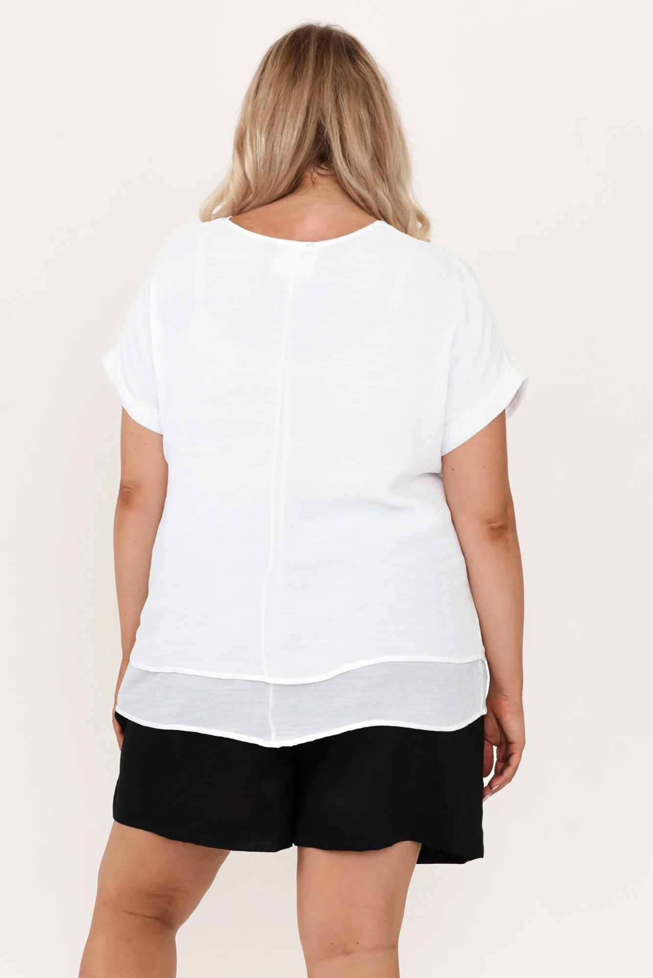 Abilene White Button Top
