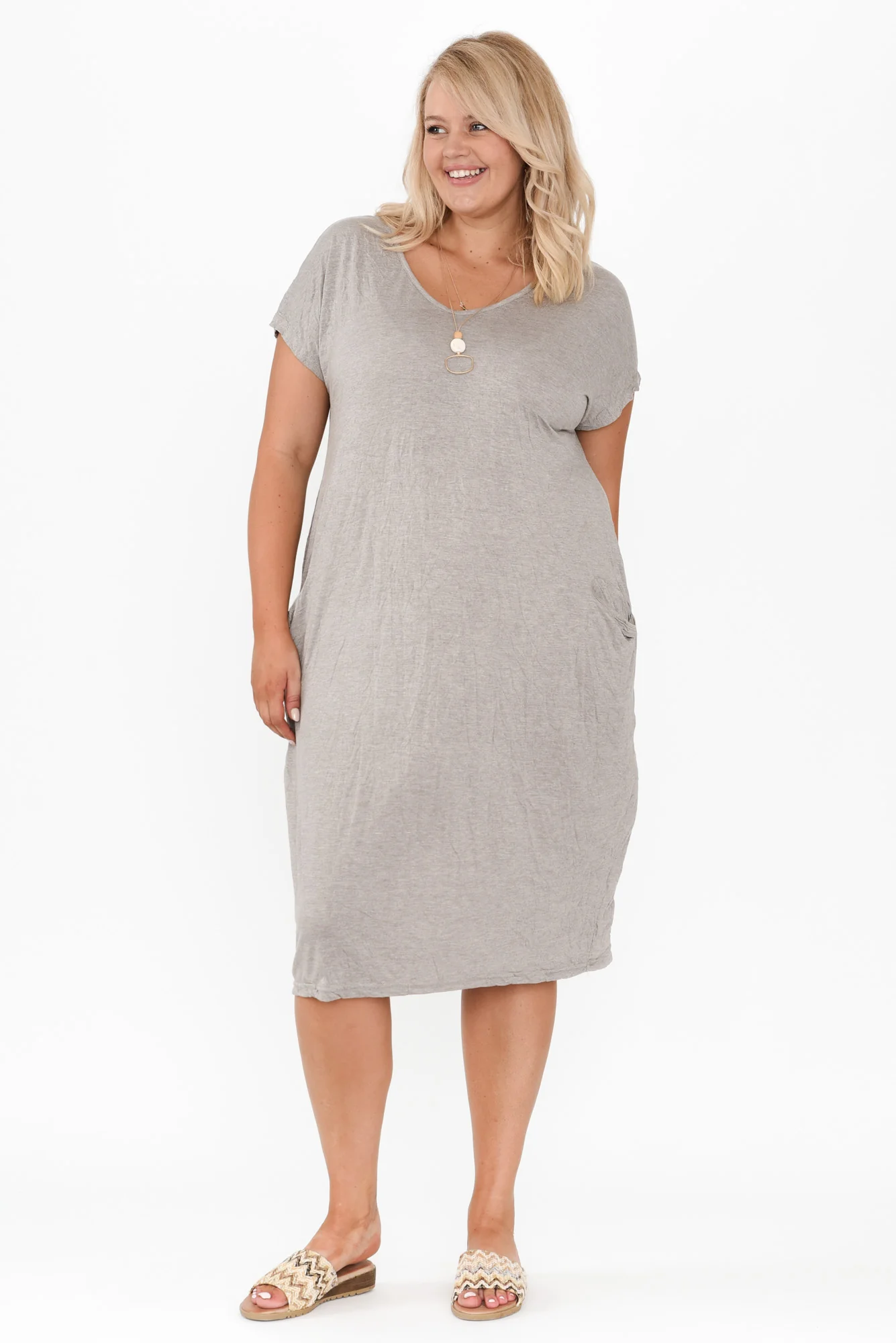 Travel Oat Crinkle Cotton Dress