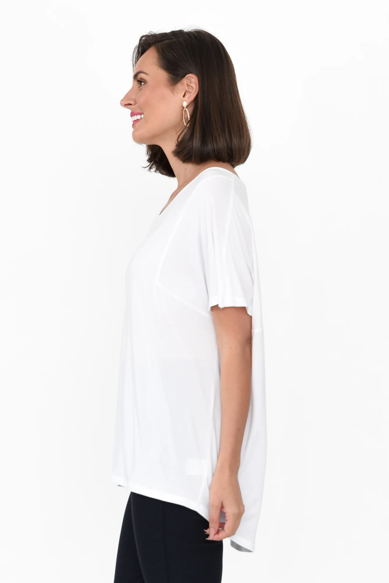 Ivy White Micro Modal Swing Tee