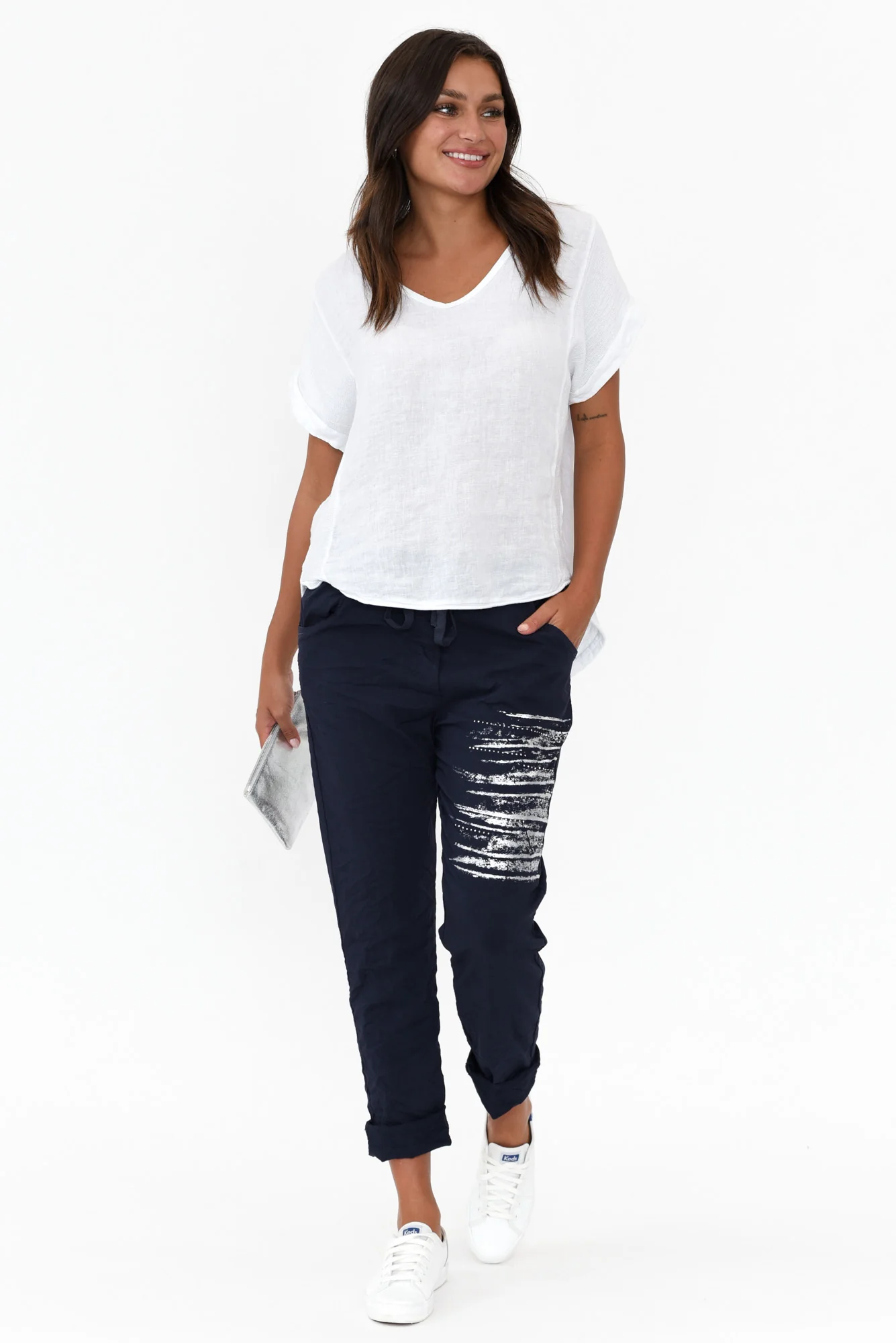 Dorian White Linen Cotton Top