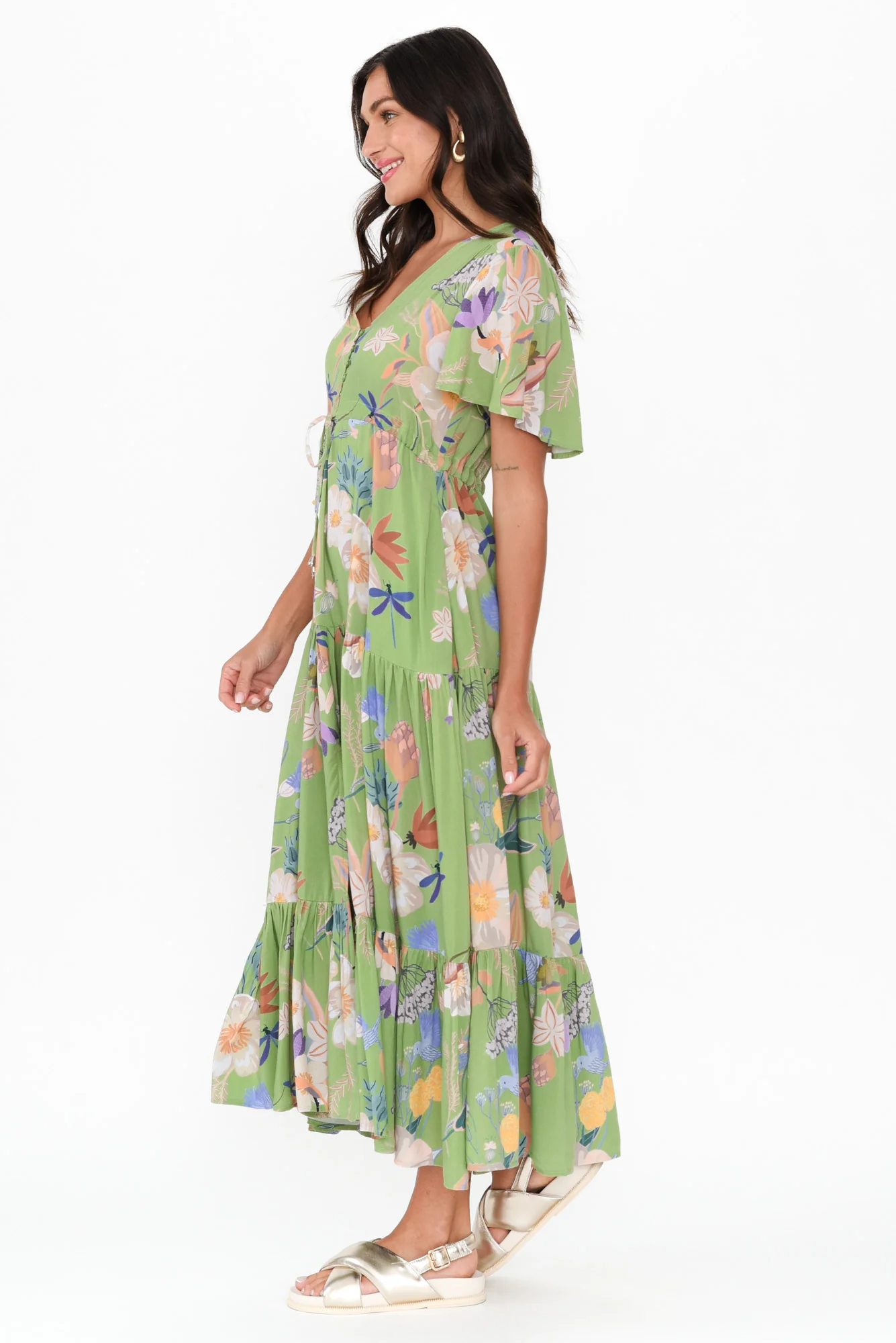 Cooper Green Bloom Tier Dress