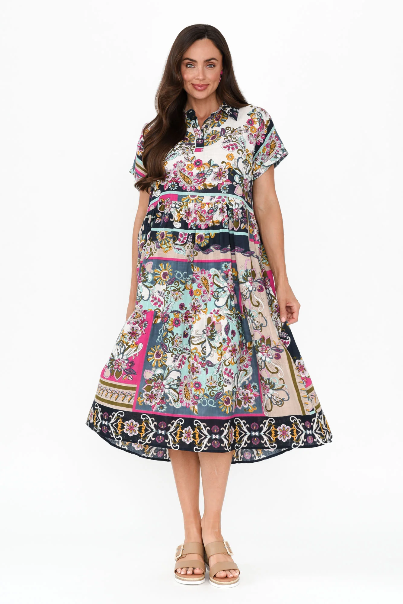 Sotavento Pink Floral Cotton Dress