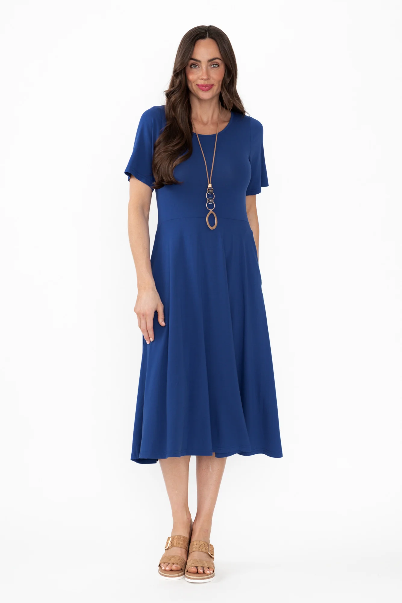 Jasmine Blue Bamboo Pocket Dress