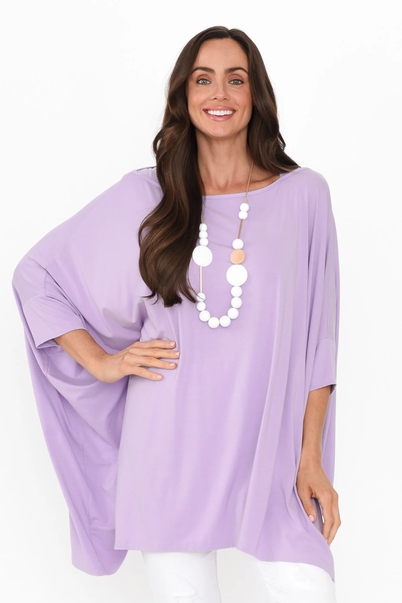 Kelsier Lilac Bamboo Batwing Top